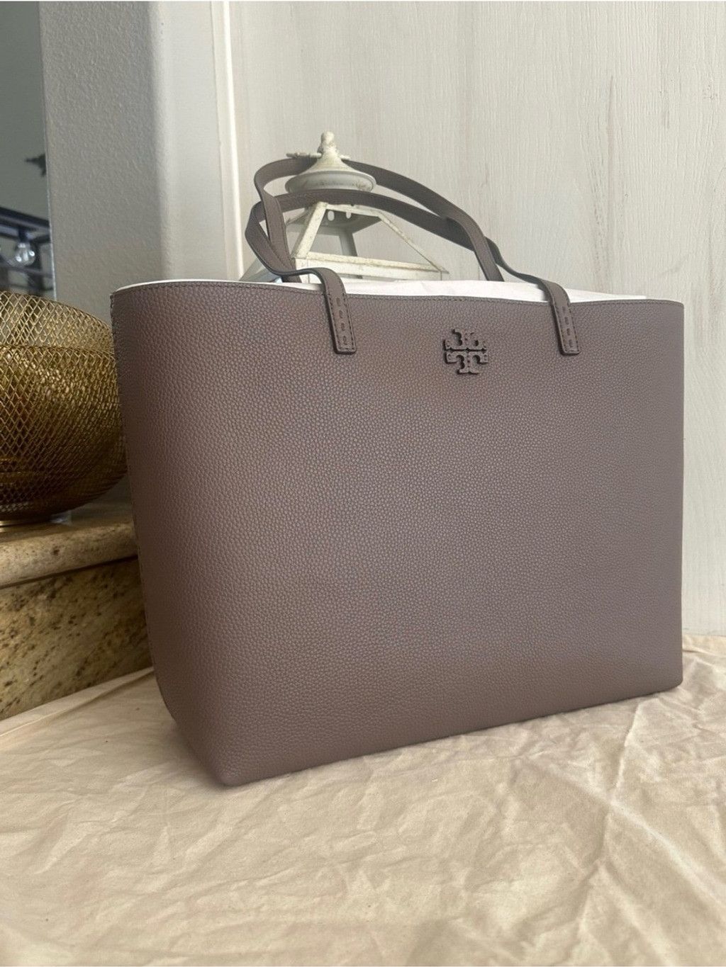Tory Burch New Tory Burch McGraw Leather Tote Bag Size ONE SIZE - 8 Thumbnail