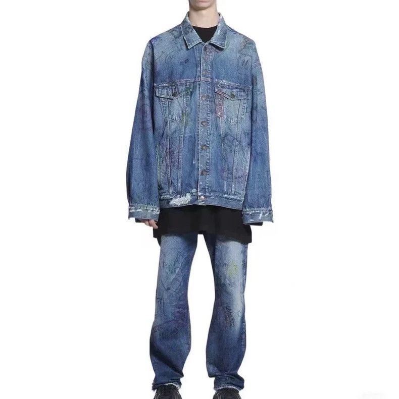 Balenciaga Balenciaga Graffiti cowboy coat Size US S / EU 44-46 / 1 - 7 Thumbnail