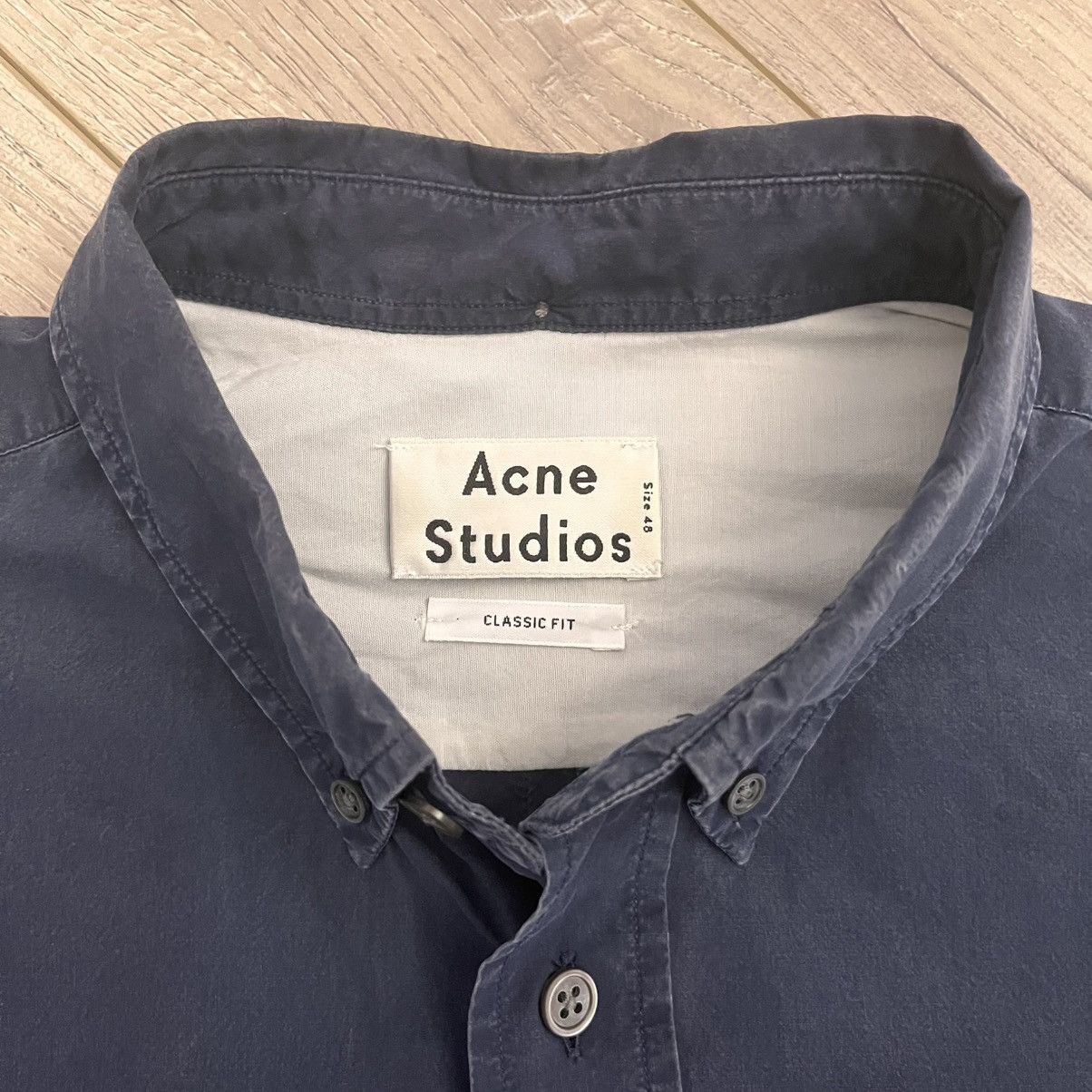 Acne Studios Acne Studios Navy Isherwood Pop Cotton Shirt Size US M / EU 48-50 / 2 - 2 Thumbnail