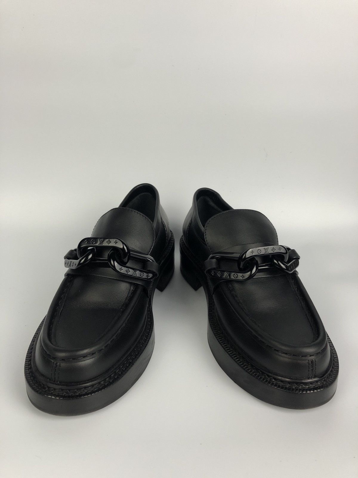 Louis Vuitton Calfskin Chain Academy Loafers