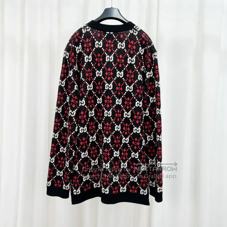 Gucci Gucci Black and red full-print double G old flower knitted Size US XL / EU 56 / 4 - 2 Thumbnail