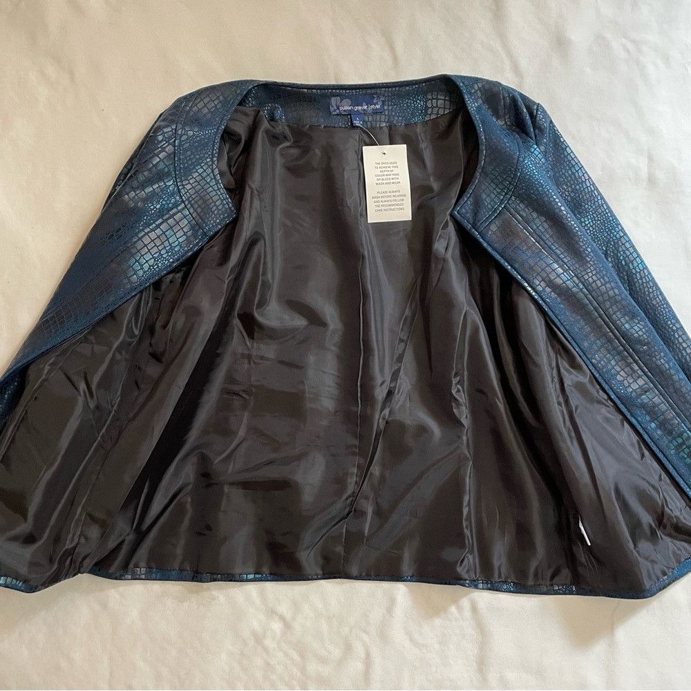 Other NWT New Susan Graver Style Blue Snake Print Pattern 3/4 Sle Size L / US 10 / IT 46 - 5 Thumbnail