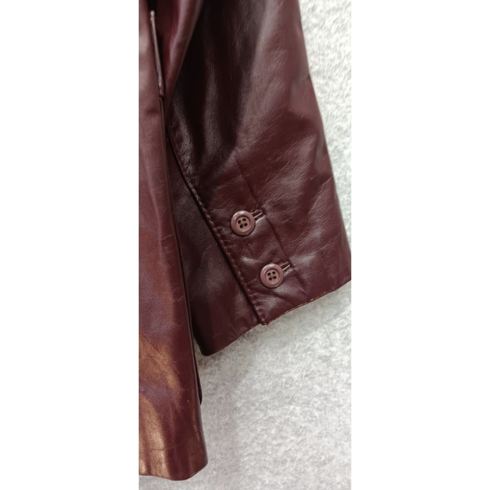Etienne Aigner VINTAGE Etienne Aigner Women's Blazer Leather Burgundy Ox Blood 8 XS? Ladies? Size M / US 6-8 / IT 42-44 - 6 Thumbnail