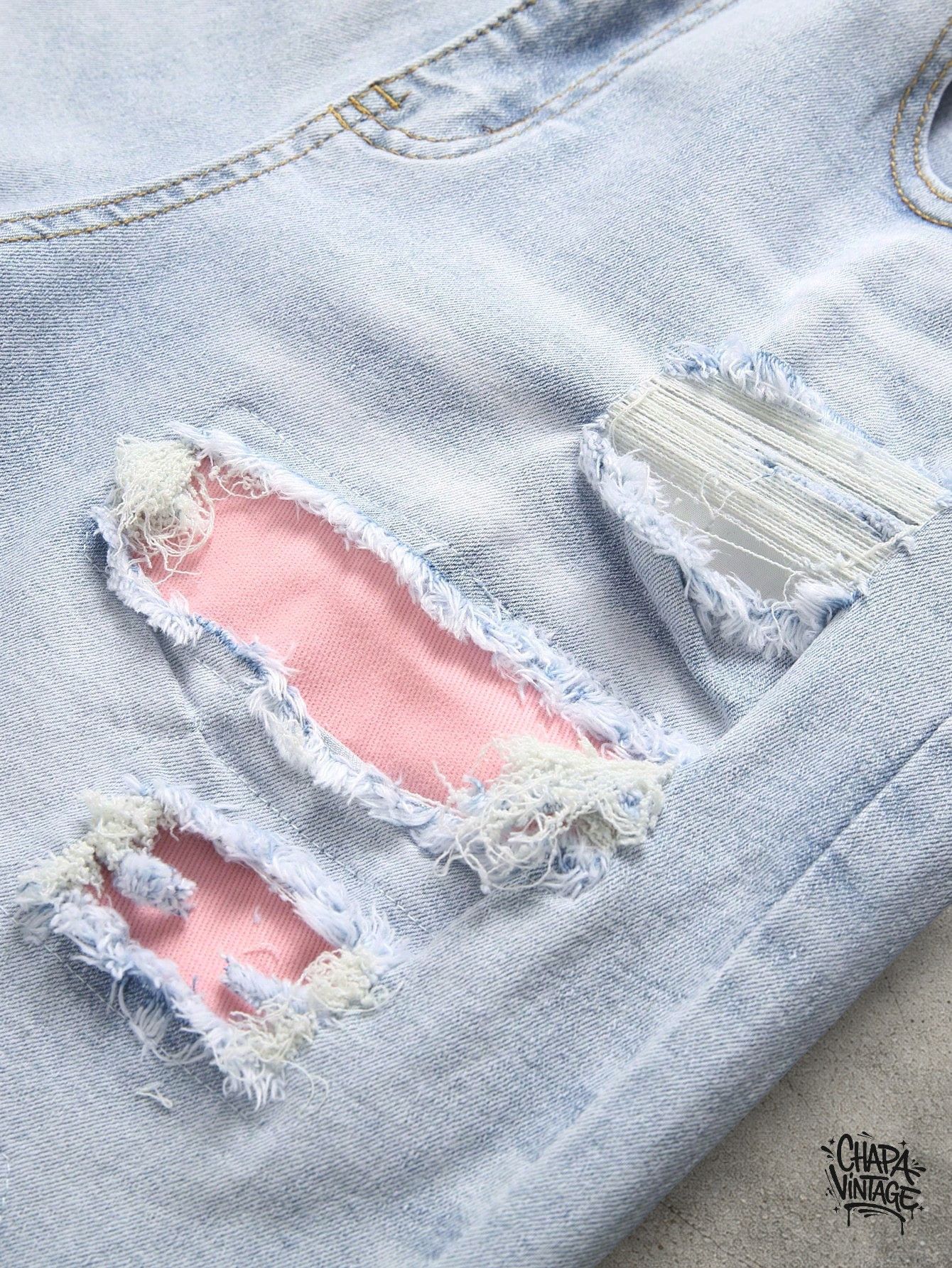 Japanese Brand Distressed light blue shorts Size US 32 / EU 48 - 3 Thumbnail
