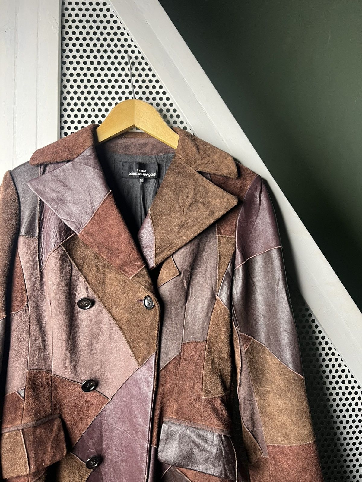 Comme des Garcons AW02 Tricot Comme Des Garcons Patchwork Leather Jacket Size US M / EU 48-50 / 2 - 3 Thumbnail