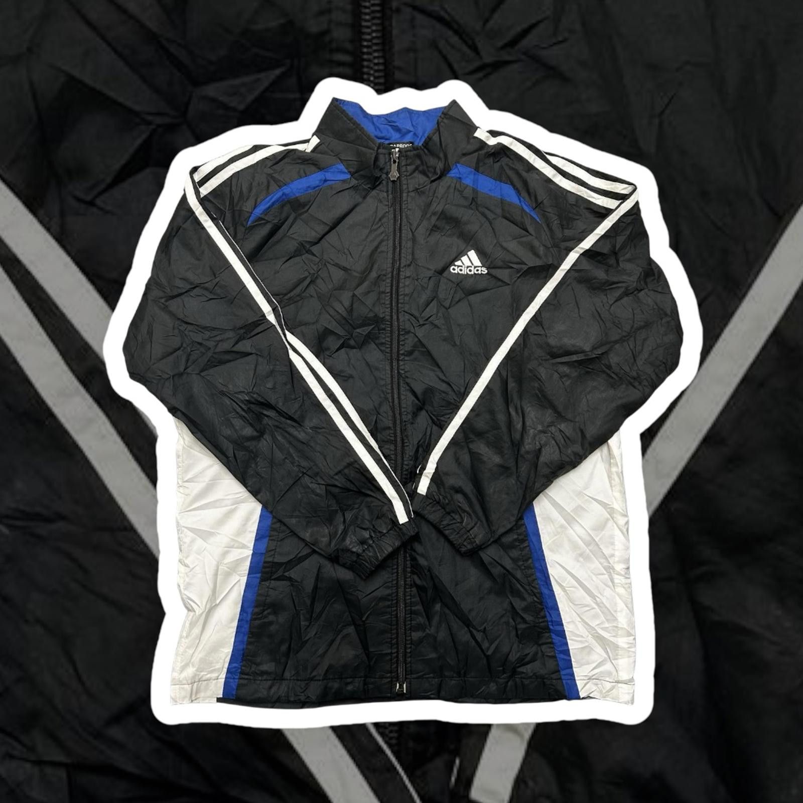 Adidas Adidas ClimaProof Windbreaker Jacket - Black & Blue Size US M / EU 48-50 / 2 - 1 Thumbnail