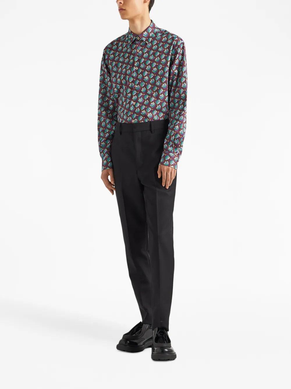 Prada o1bcso1str1025 Popeline Geometric Shirt in Multicolor Size US L / EU 52-54 / 3 - 2 Thumbnail