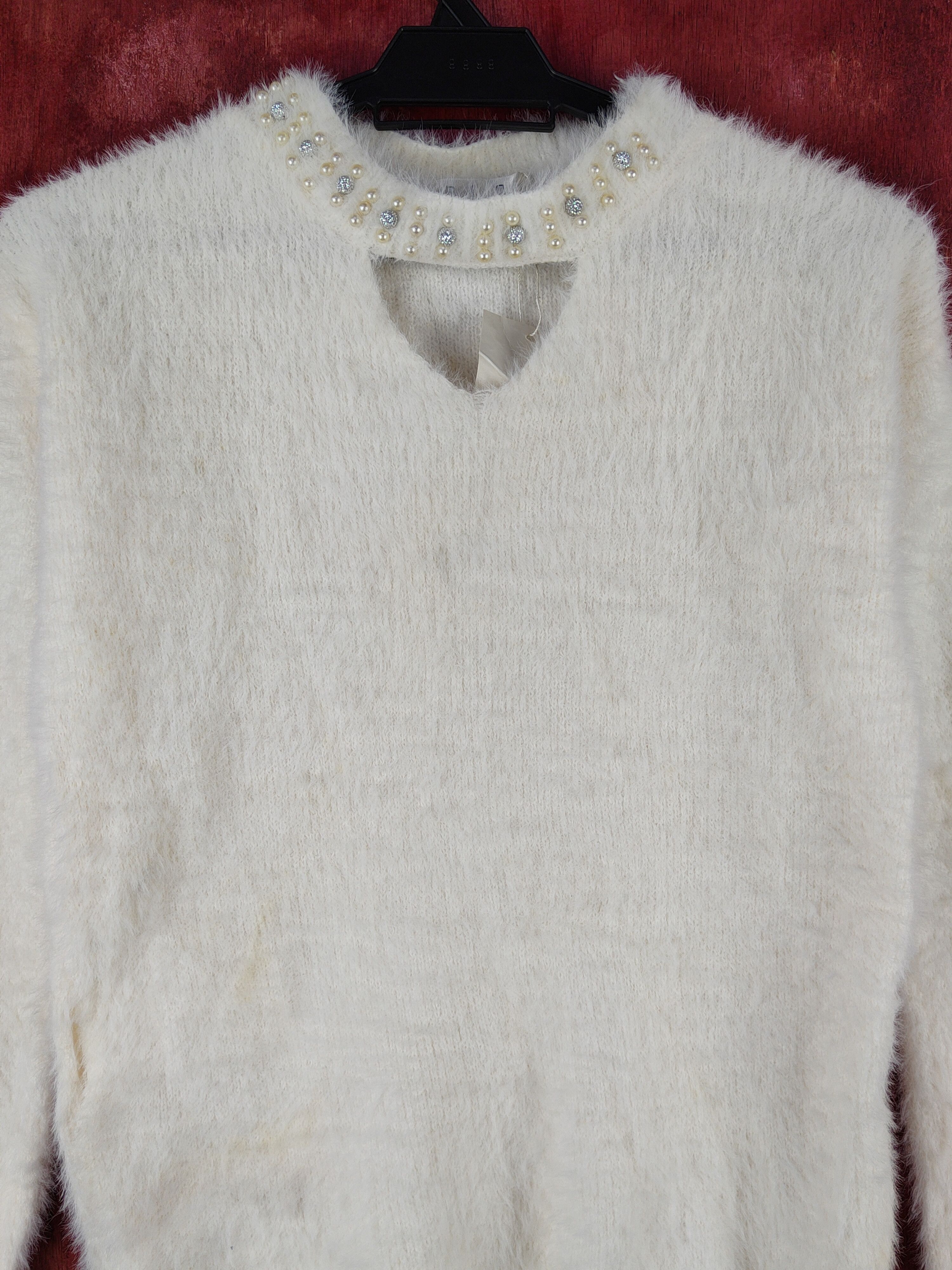 Homespun Knitwear × Japanese Brand R.L.O White Shag Shaggy Fur Mohair Knitwear #S1995 Size S / US 4 / IT 40 - 2 Thumbnail