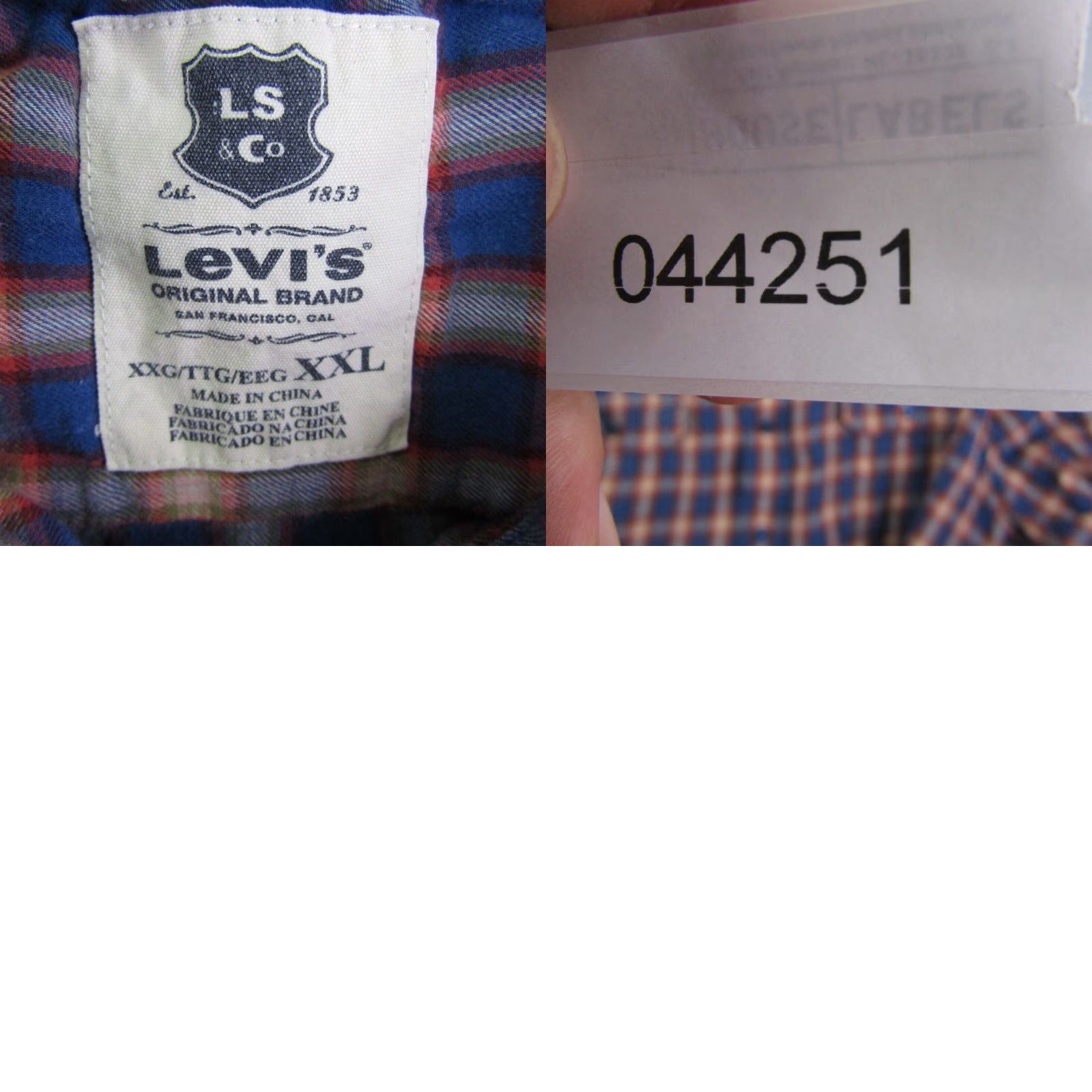 Levi's Levi's Men's Shirt 2XL Casual Workwear Plaid Cotton Twill Button-Up Long Sleeve Blue Size US XXL / EU 58 / 5 - 8 Thumbnail