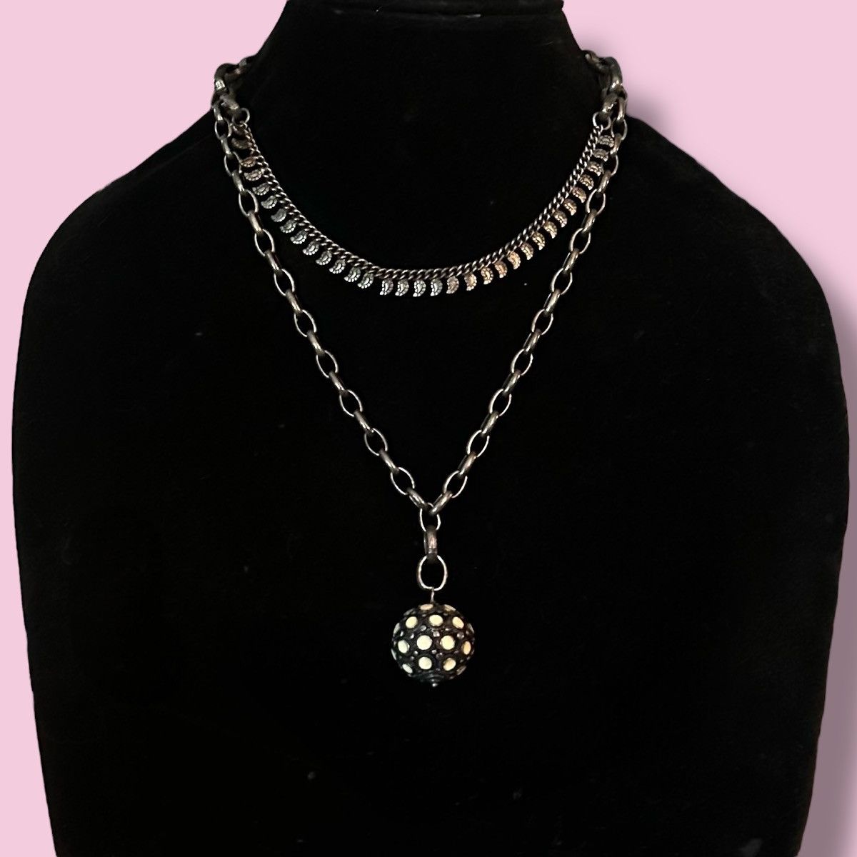 Lucky Brand Lucky Brand antique silver layered sphere pendant necklace Size ONE SIZE - 1 Thumbnail