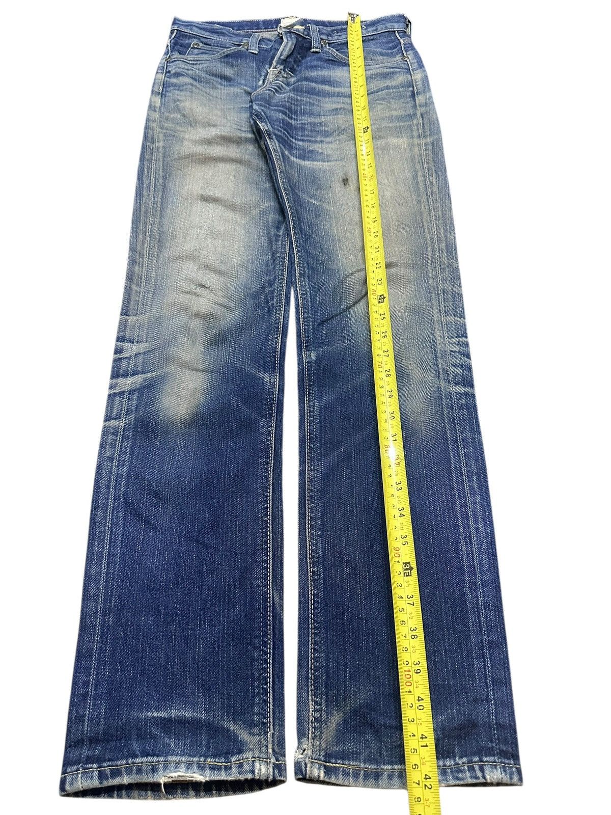Japanese Brand Lee 101 Vintage Distressed Loose Jeans Striked and Faded Size US 30 / EU 46 - 13 Thumbnail
