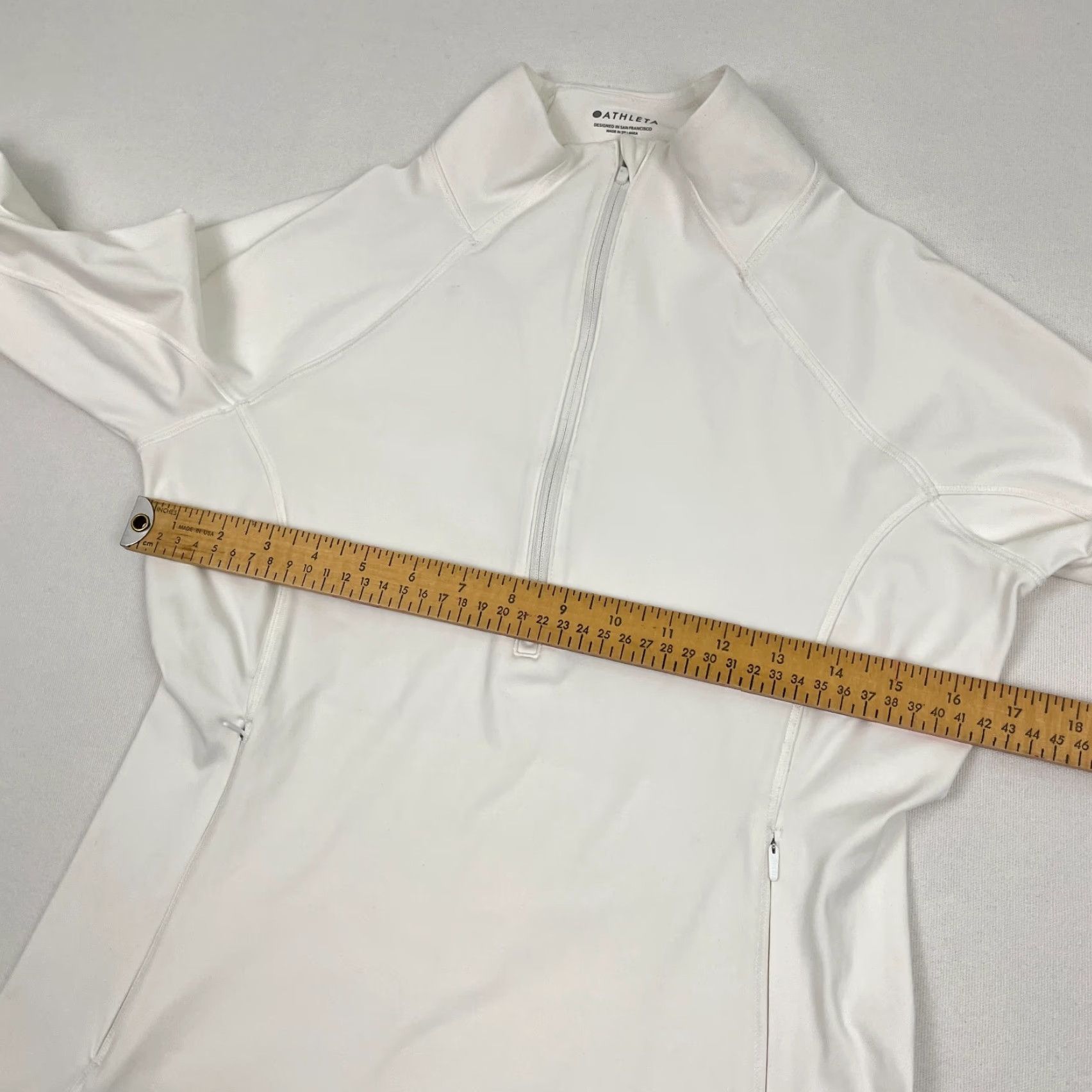 Athleta Athleta Whittier Peak Half Zip Women S White Active Pullover Running Stretch Jacket Size S / US 4 / IT 40 - 6 Thumbnail