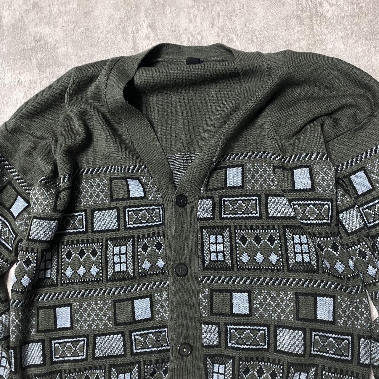 Other Retro green and blue cardigan cardigan Size US L / EU 52-54 / 3 - 3 Thumbnail