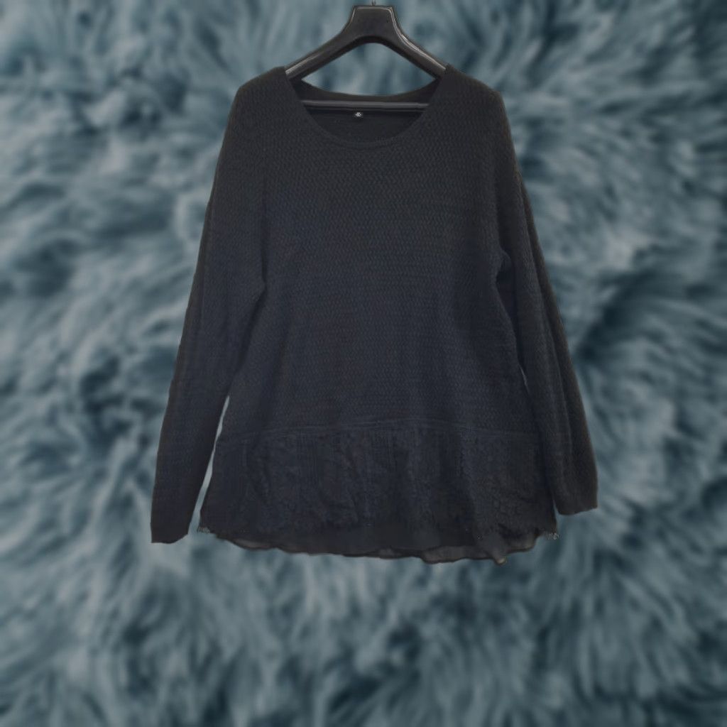 Lucky Brand Lucky Brand Women Shirt 3X Black Geometric Long Sleeve Crew Neck Plus Size T-Shirt Size XXL / US 16-18 / IT 52-54 - 1 Thumbnail