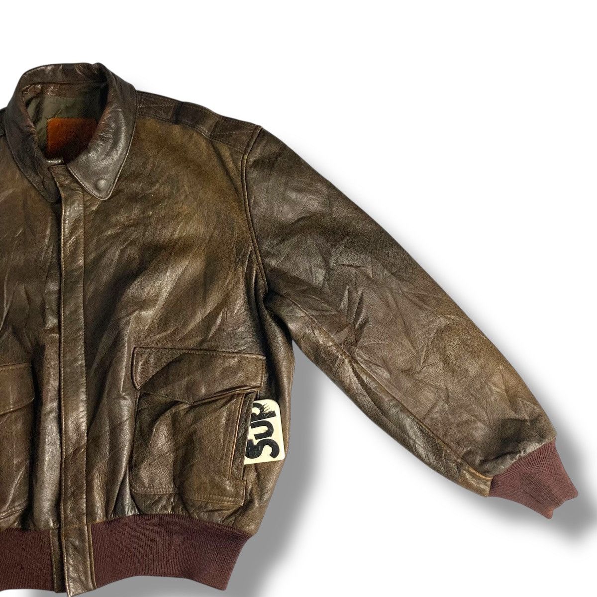 Golden Bear VINTAGE 80s GOLDEN BEAR GENUINE LEATHER BOMBER JACKET Size US XL / EU 56 / 4 - 3 Thumbnail