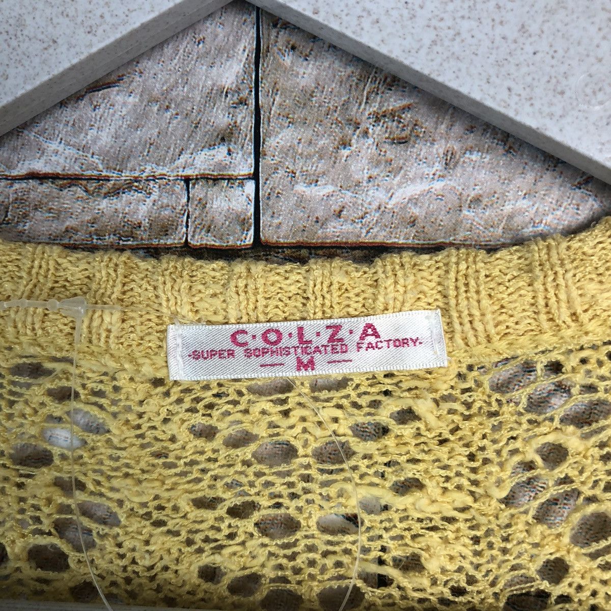 Japanese Brand C.O.L.Z.A yellow meshnet crochet Cardigan Knitwear #A943 Size M / US 6-8 / IT 42-44 - 10 Thumbnail