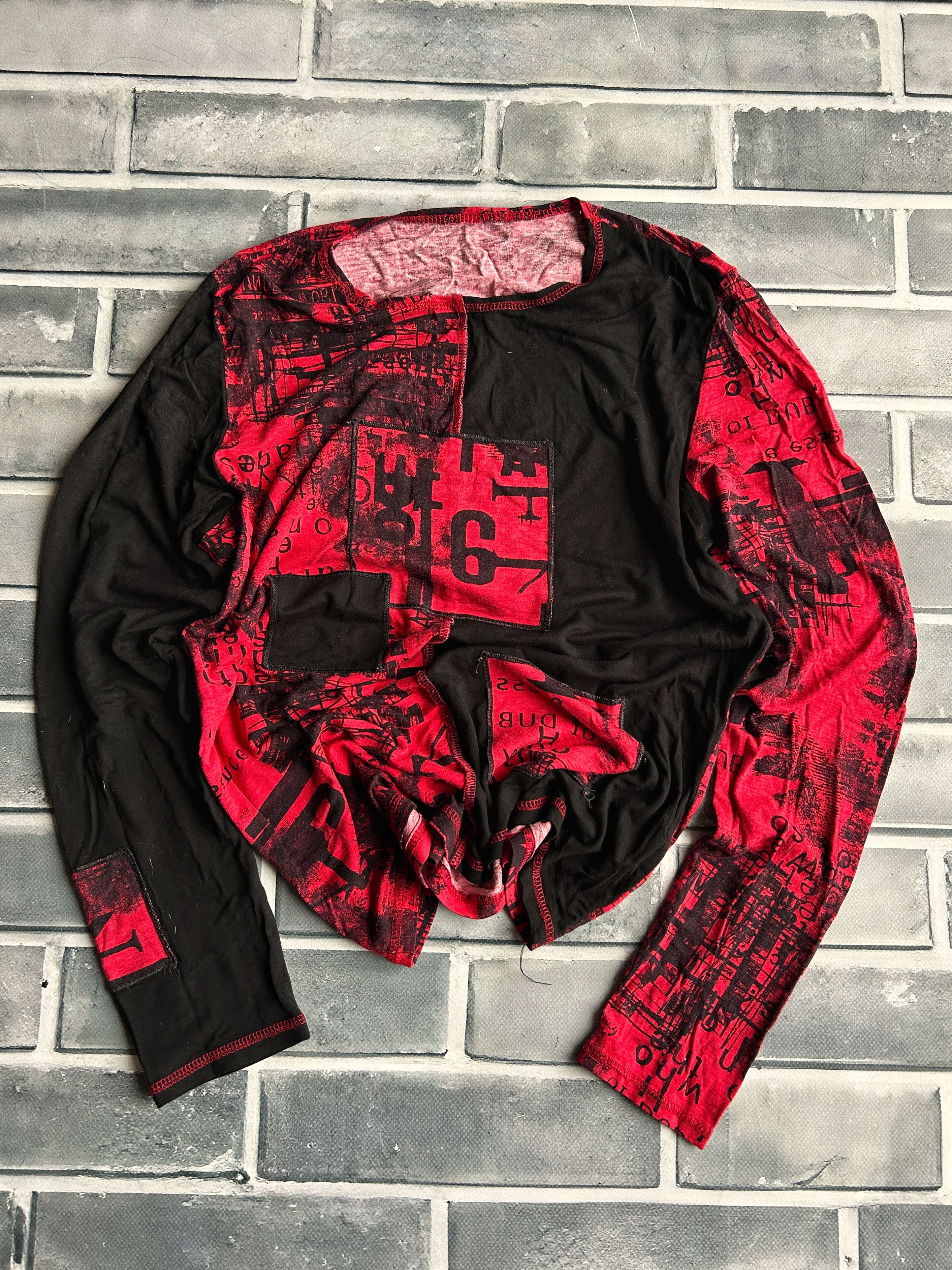 Yohji Yamamoto Y2K Cyber Grunge Graphic Long Sleeve Red Black Size US S / EU 44-46 / 1 - 1 Thumbnail