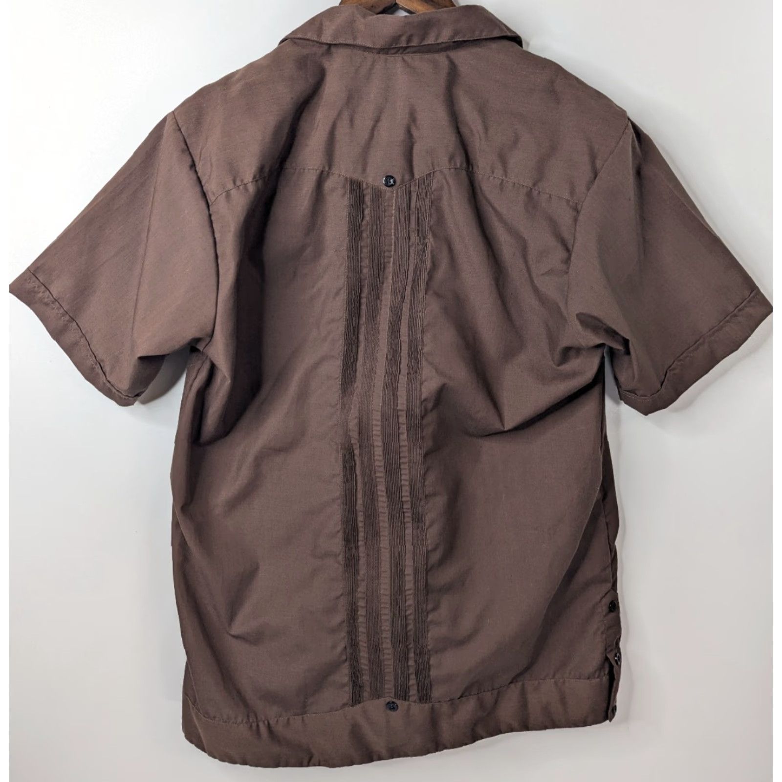 Vintage VINTAGE Guayaberas D Yucatan Shirt Mens 38 Brown Short Sleeve Guayabera Princeton Cuban Size US M / EU 48-50 / 2 - 3 Thumbnail