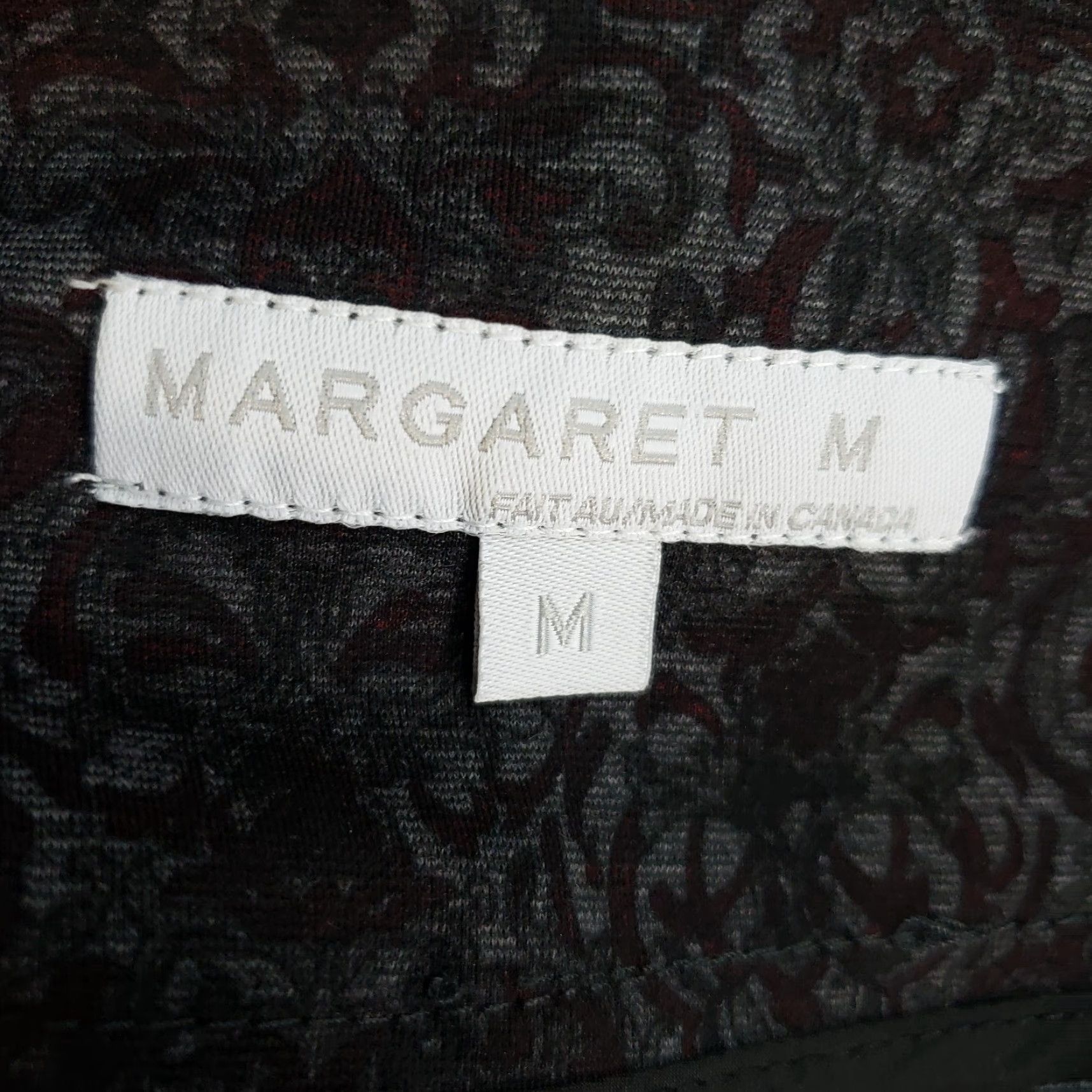 Vintage Margaret M Womens Pencil Skirt M Gray Maroon Pull On Knee Length Rayon Blend Size 32" / US 10 / IT 46 - 5 Thumbnail
