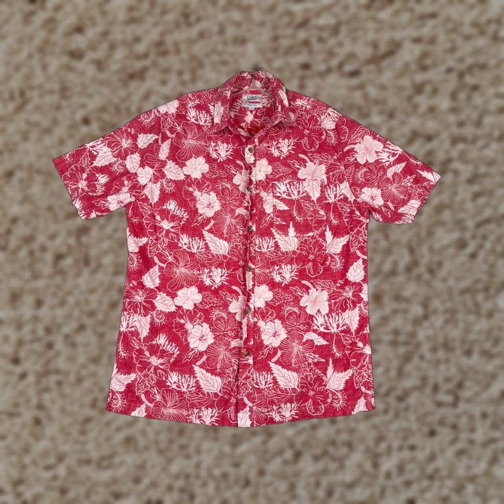 Croft & Barrow Croft & Barrow Shirt Men M Red Floral Button Linen Cotton Hawaiian Aloha Beach Vacation Casual Shirt Size US M / EU 48-50 / 2 - 1 Thumbnail