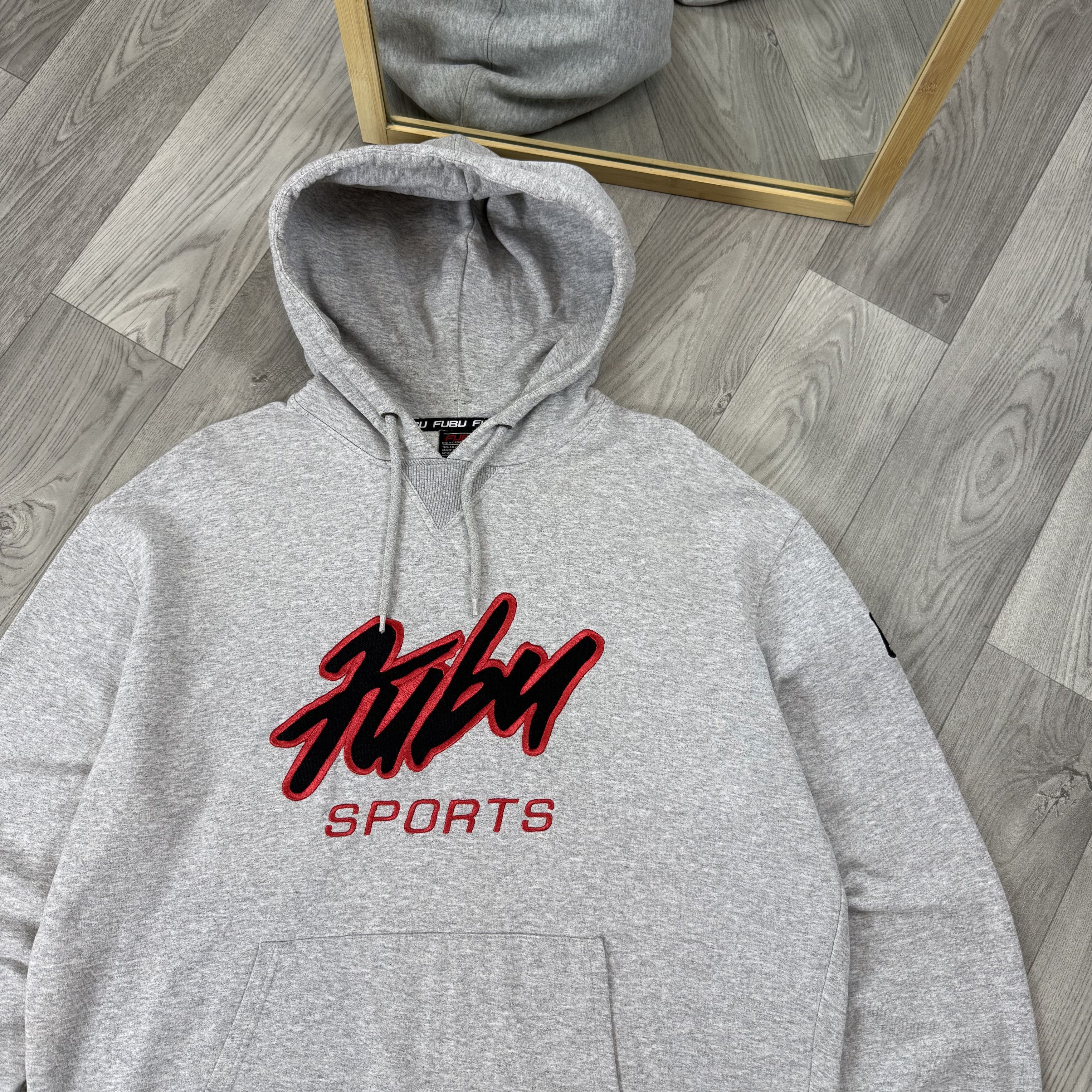 Fubu Vintage FUBU 90s Embroidered Grey Hoodie Hooded Sweat Size US XL / EU 56 / 4 - 6 Thumbnail
