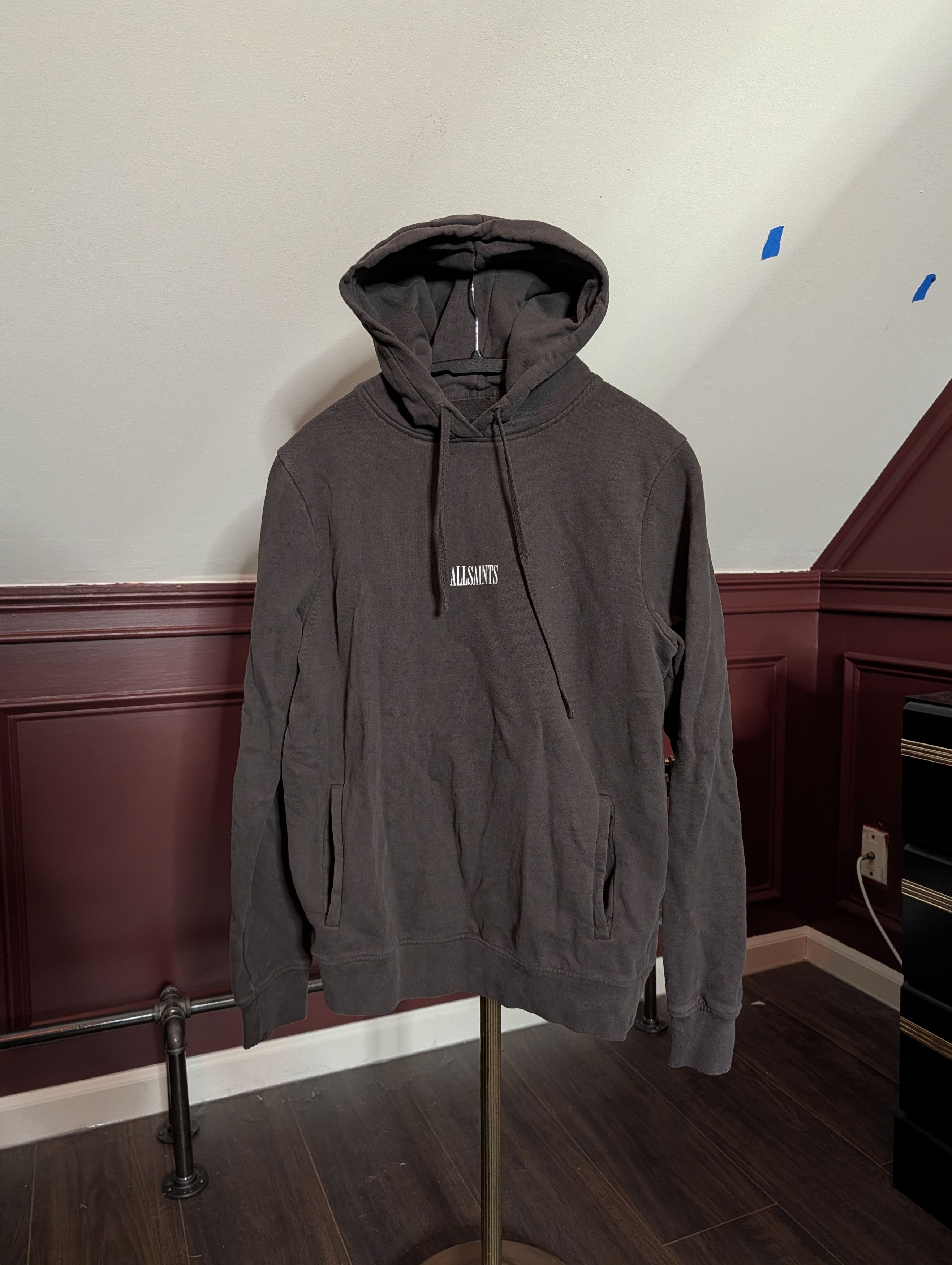 Allsaints Dark brown/gray Nirvana logo print pullover hoodie Small Size US S / EU 44-46 / 1 - 1 Thumbnail