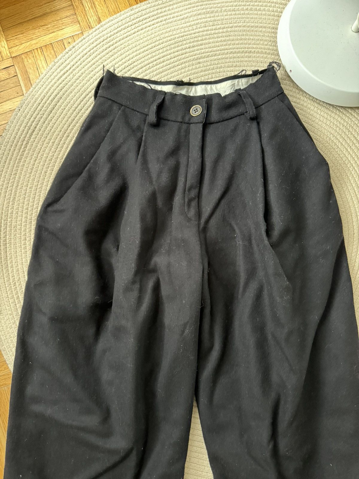 Designer Another Archive FRAYED BLACK WOOL PANTS SIZE SMALL Size 27" / US 4 / IT 40 - 4 Thumbnail