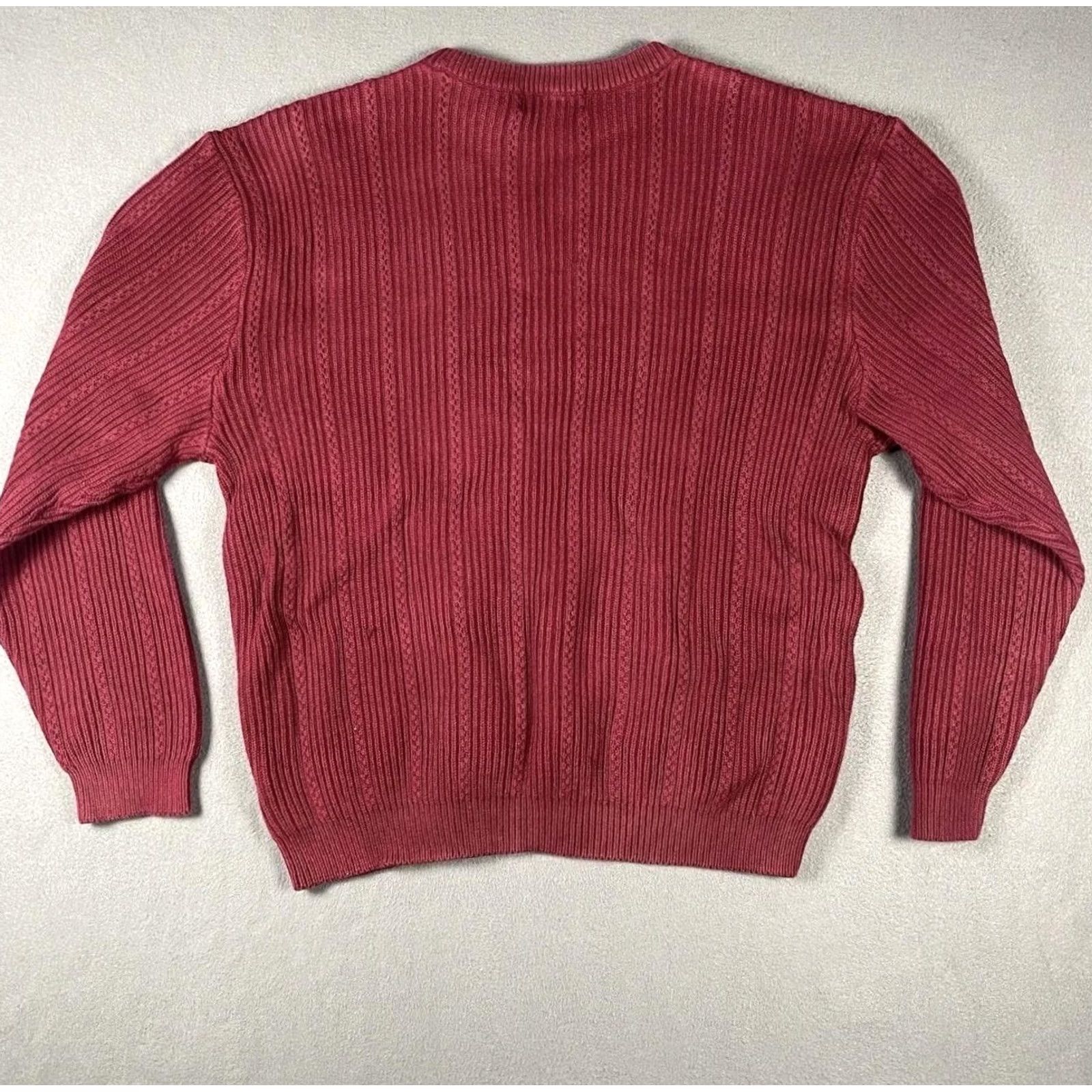 Ralph Lauren Chaps Ralph Lauren Sweater Mens 2XL Red Cable Knit Crewneck Pullover Classic Size US XXL / EU 58 / 5 - 2 Thumbnail