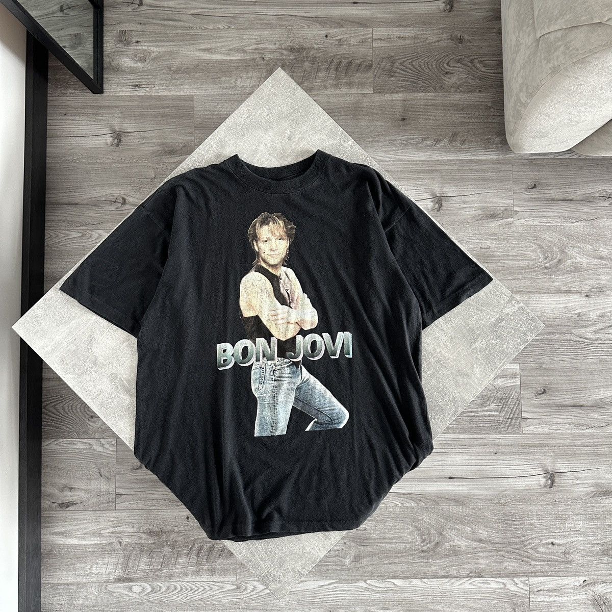 Band Tees Vintage 90s Bon Jovi washed tee single distressed band y2k Size US L / EU 52-54 / 3 - 1 Thumbnail