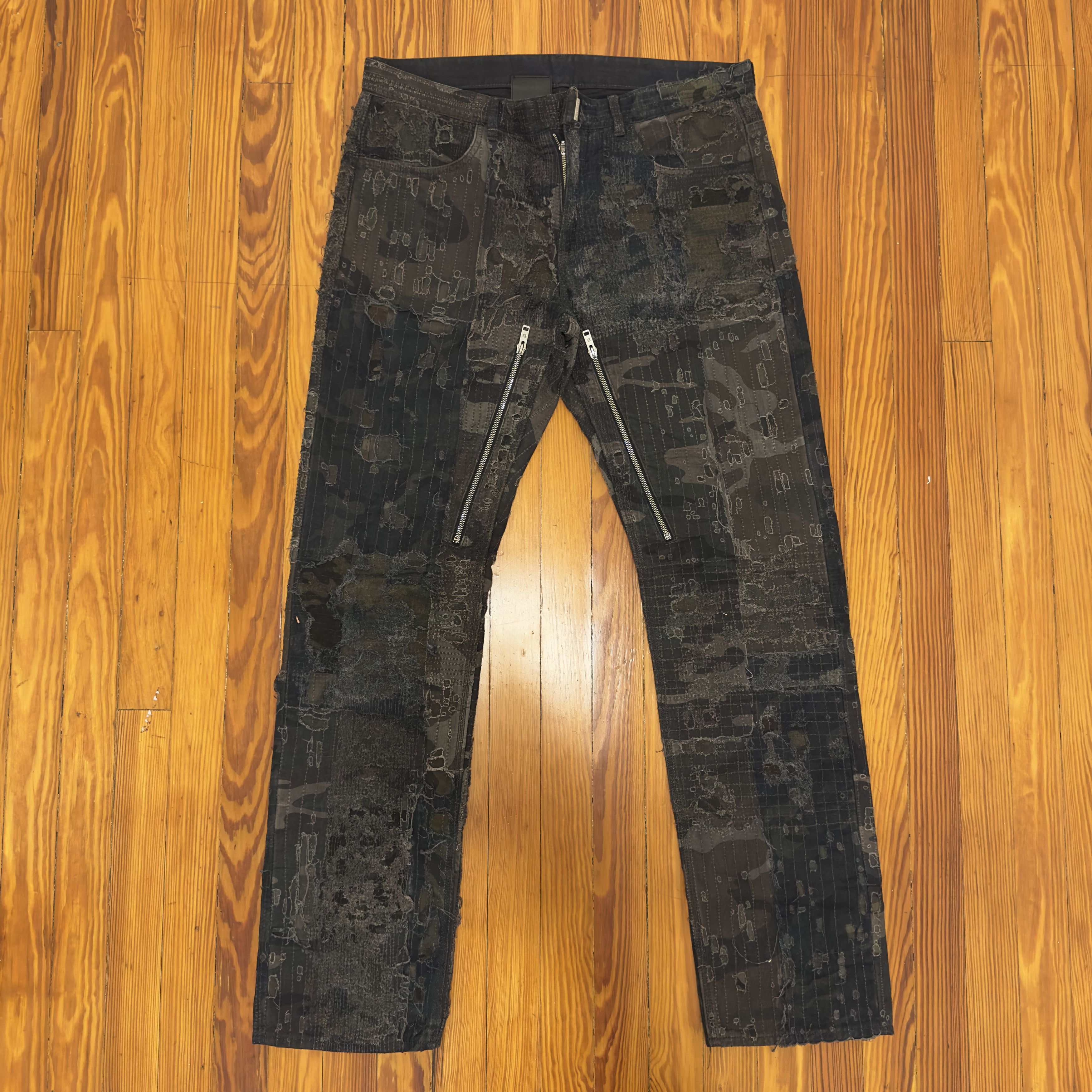 GIVENCHY BORO CAMO PATCHWORK DENIM