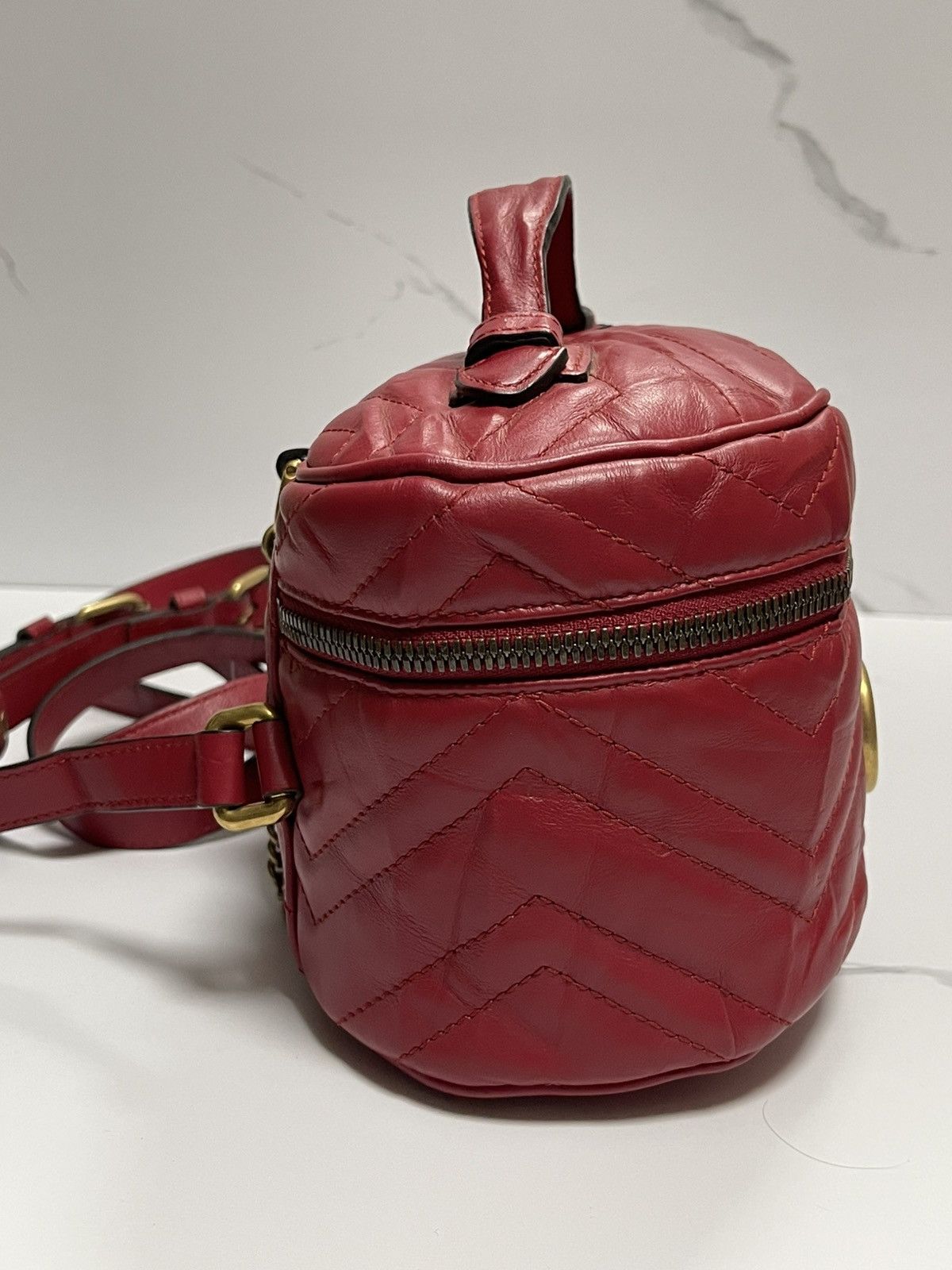 Gucci Gucci Leather Marmont Mini Backpack Size ONE SIZE - 6 Thumbnail