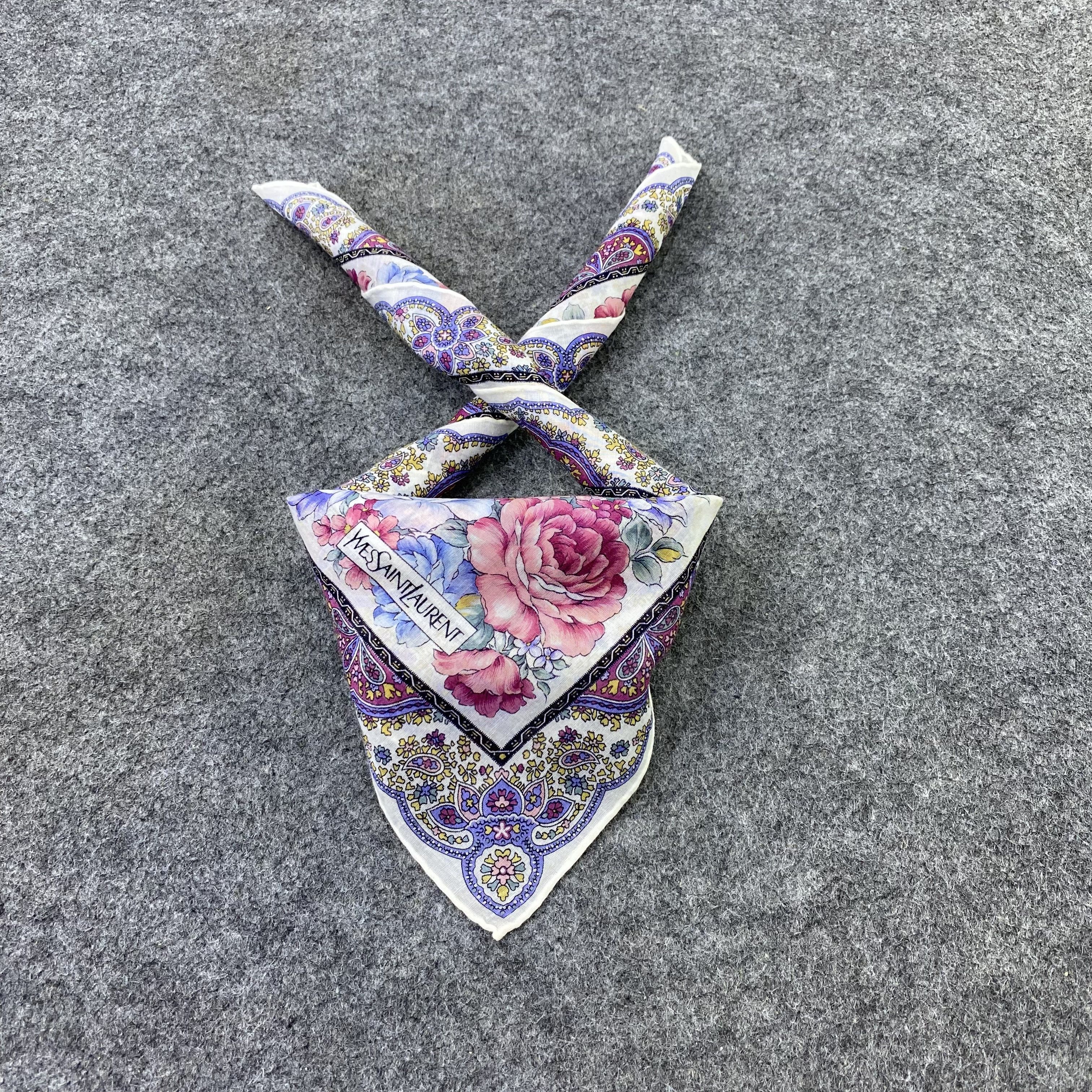 Yves Saint Laurent Yves Saint Laurent Handkerchief Neckerchief Bandana-B2039 Size ONE SIZE - 2 Thumbnail