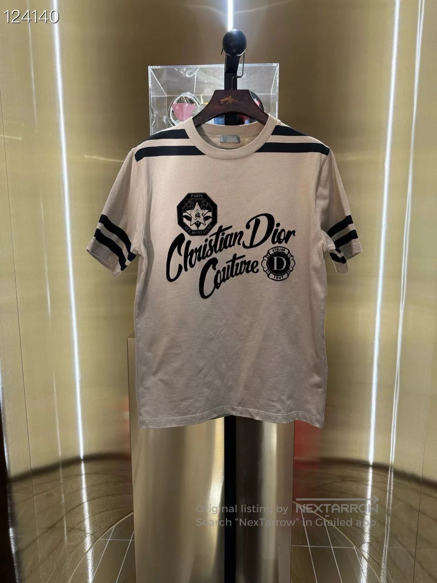 Dior Dior Beige Flocked Letter Stripe T. Size US S / EU 44-46 / 1 - 1 Thumbnail