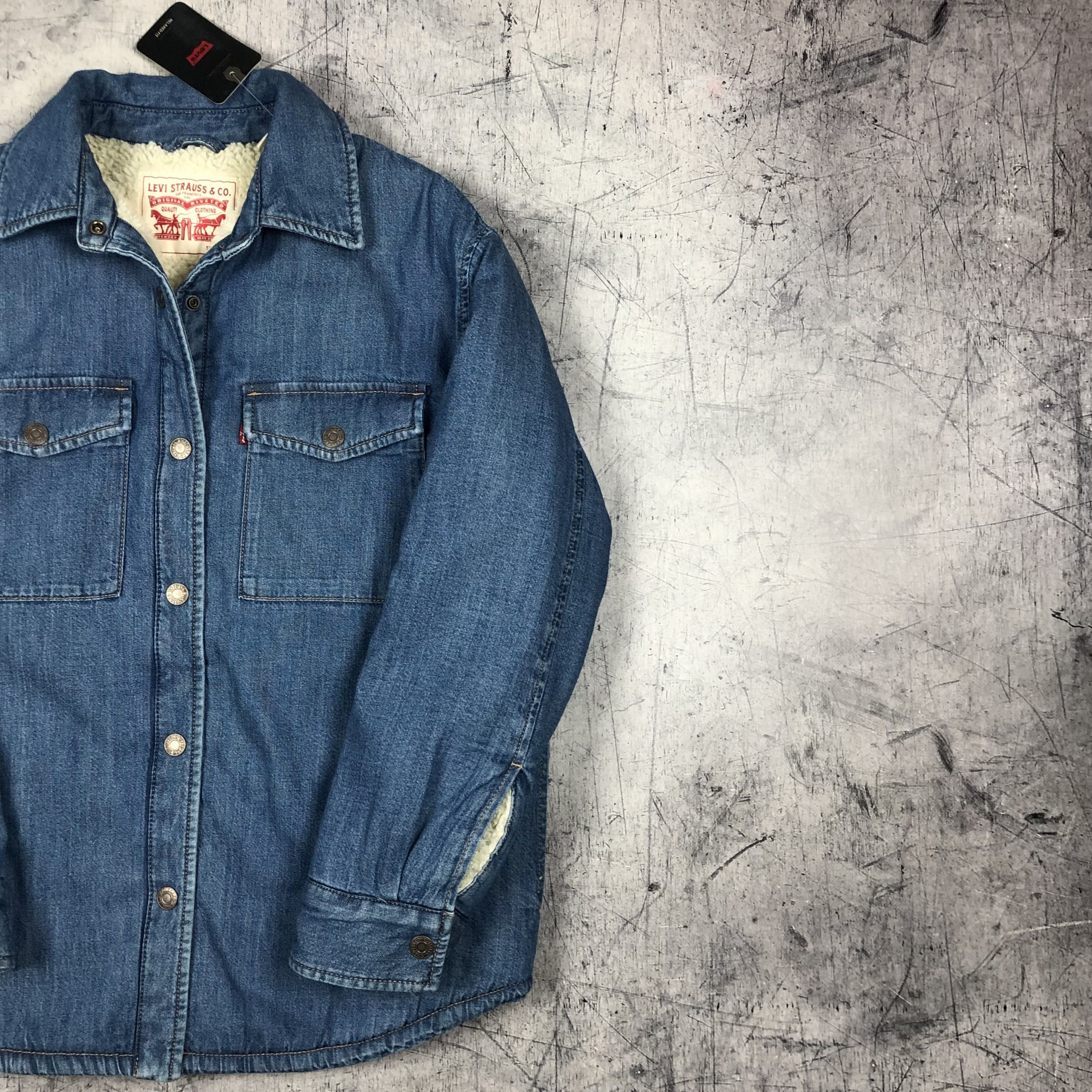 Levi's Levi’s Fleece Sherpa Denim Button-up Jacket New! Size S / US 4 / IT 40 - 4 Thumbnail