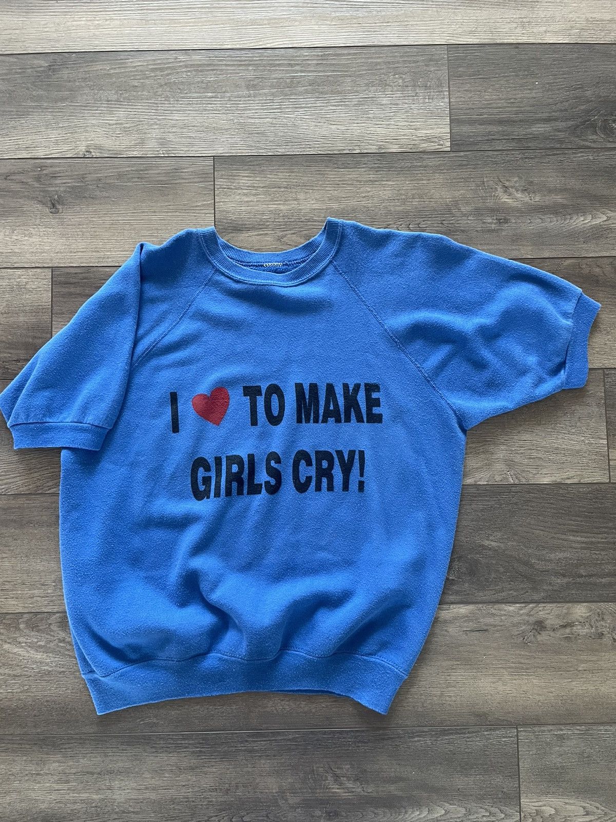 Vintage I ♡ To Make Girls Cry Knitted Tee Size US M / EU 48-50 / 2 - 1 Thumbnail