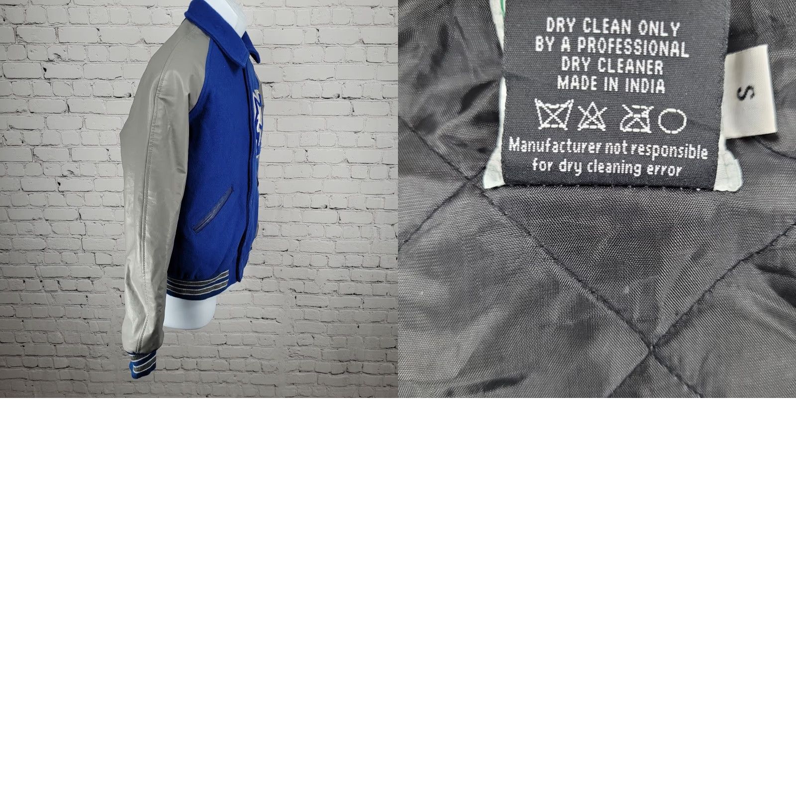 Vintage Centex Varsity Jacket Blue Gray Melton Wool Snap School - Small Mens Size US S / EU 44-46 / 1 - 9 Thumbnail