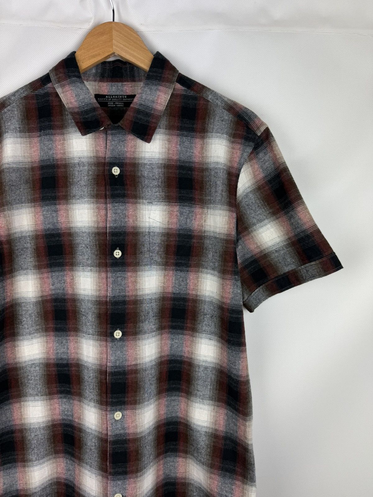 Allsaints Allsaints Men Dwight SS Men’s Plaid Flannel Button Up Shirt Size US S / EU 44-46 / 1 - 5 Thumbnail