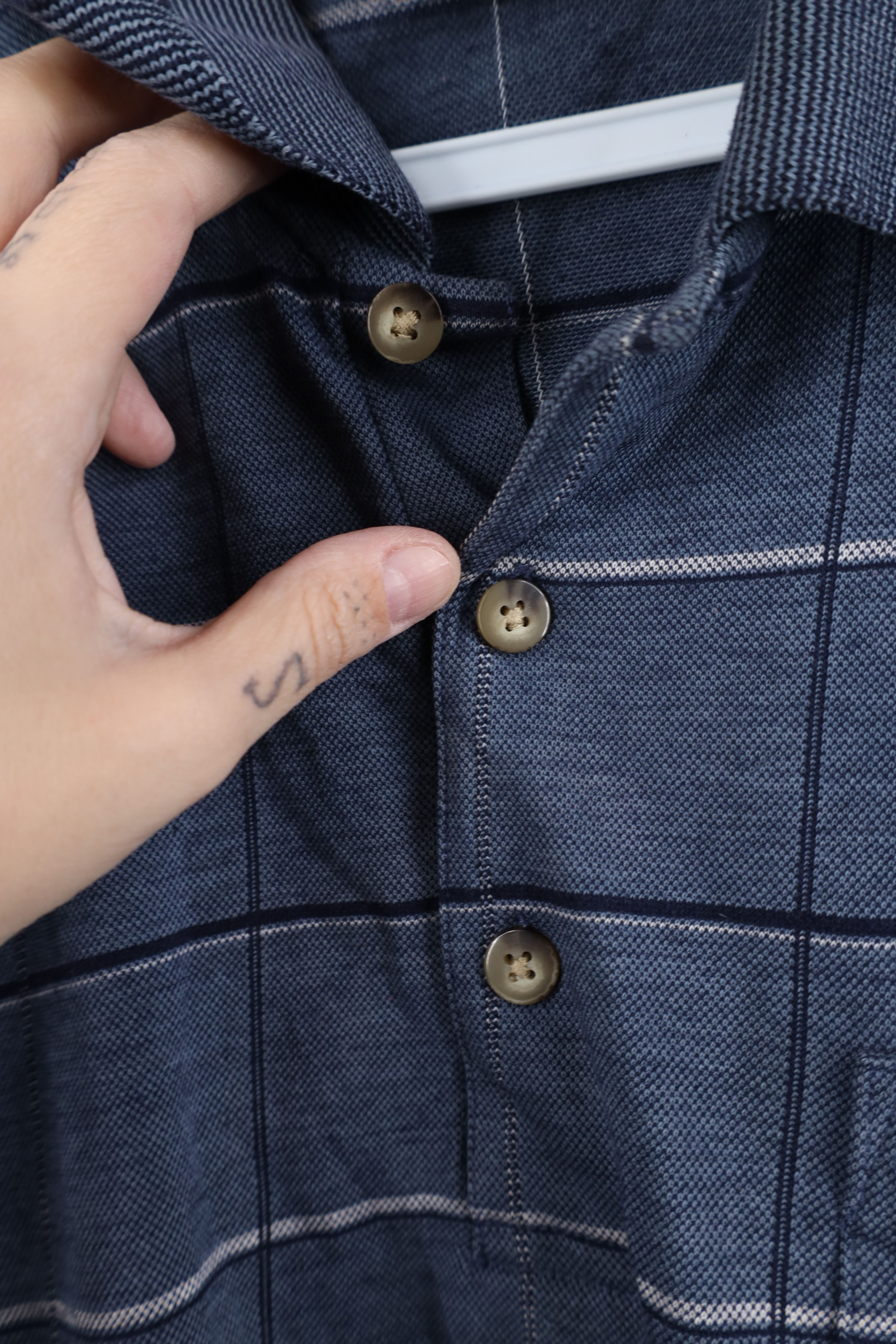 Vintage Vintage 90s Streetwear Knit Collared Long Sleeve Polo Plaid Size US M / EU 48-50 / 2 - 5 Thumbnail