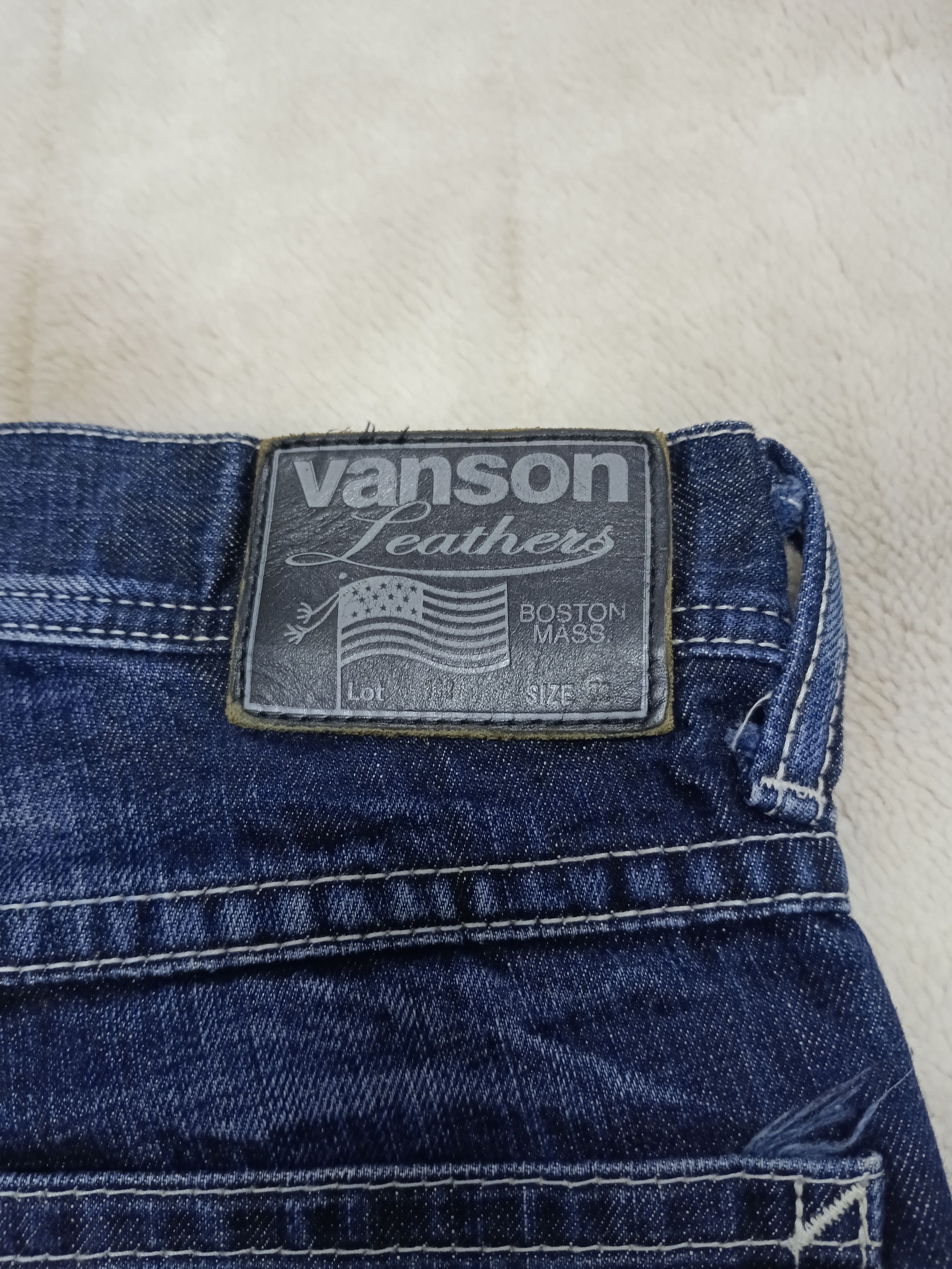 Vanson Leathers VANSON LEATHER DOUBLE KNEE DENIM PANTS Size US 31 - 6 Thumbnail