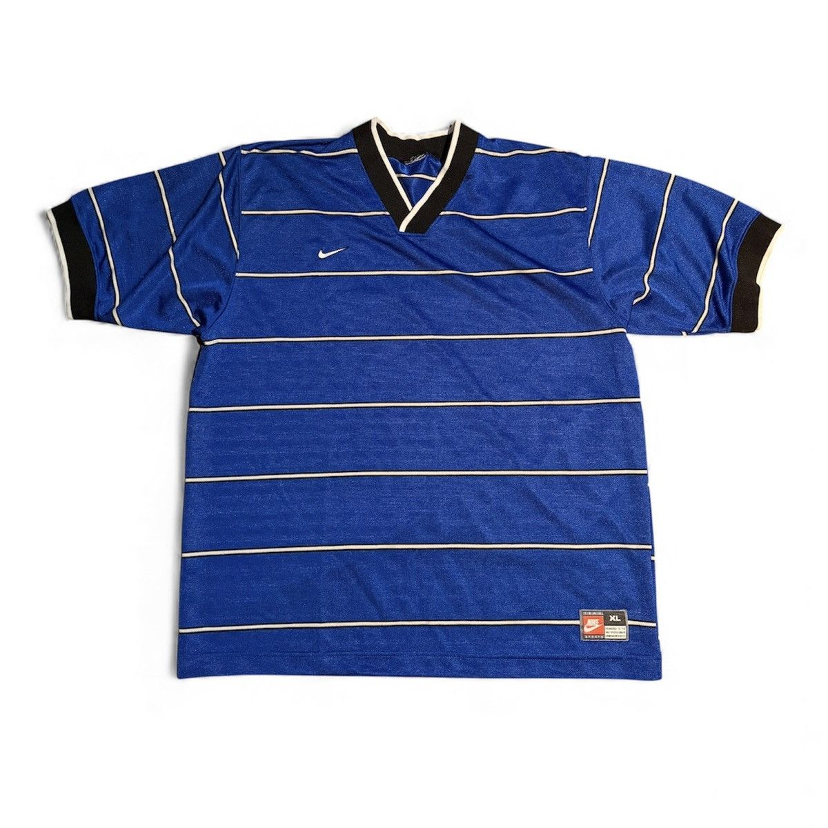 Nike VTG 90s Nike Team Sports Blue Striped Short-Sleeve Jersey Size US XL / EU 56 / 4 - 1 Thumbnail