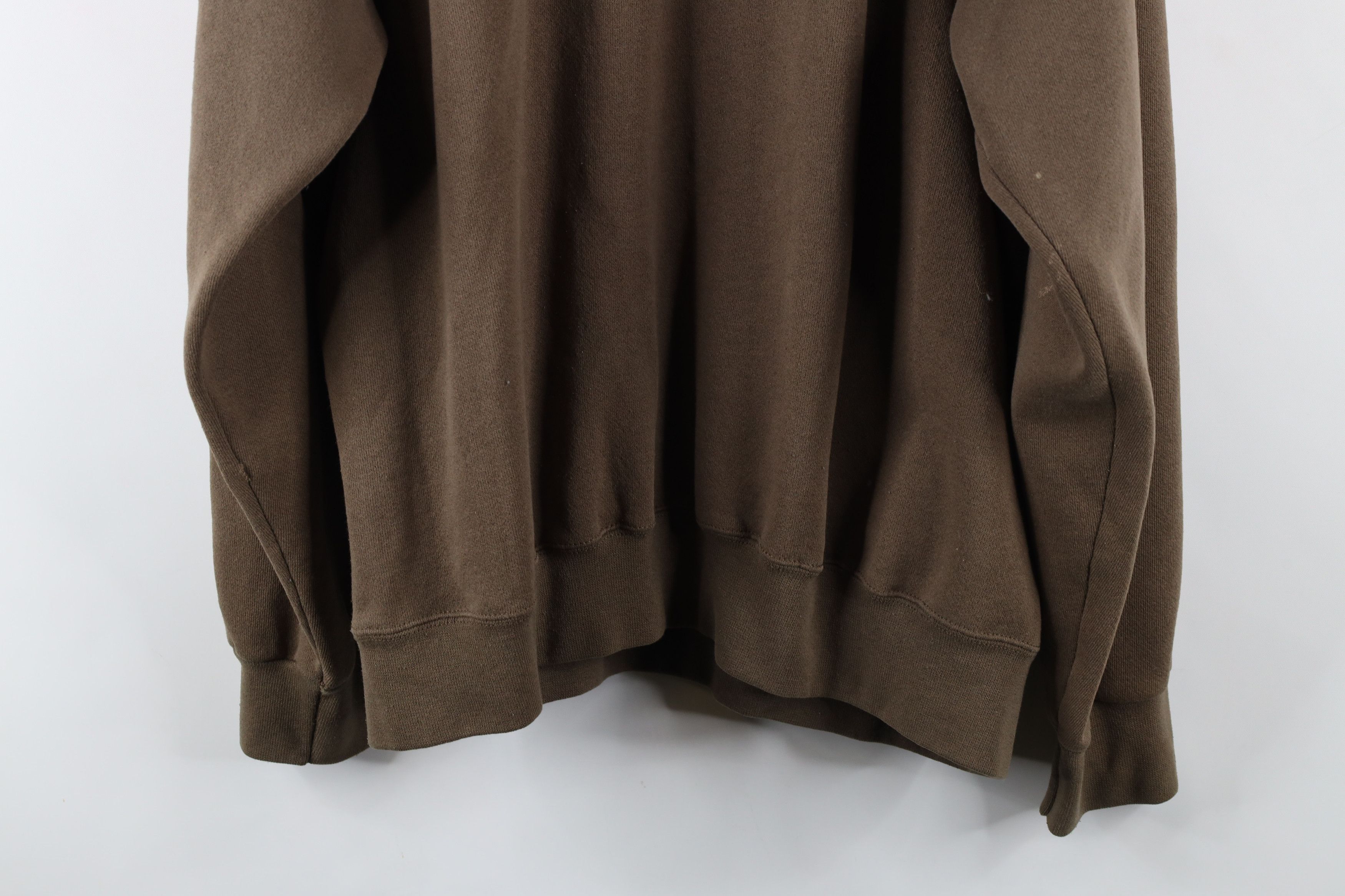 Vintage Vintage 90s Streetwear Blank Crewneck Sweatshirt Brown USA Size US XXL / EU 58 / 5 - 12 Thumbnail