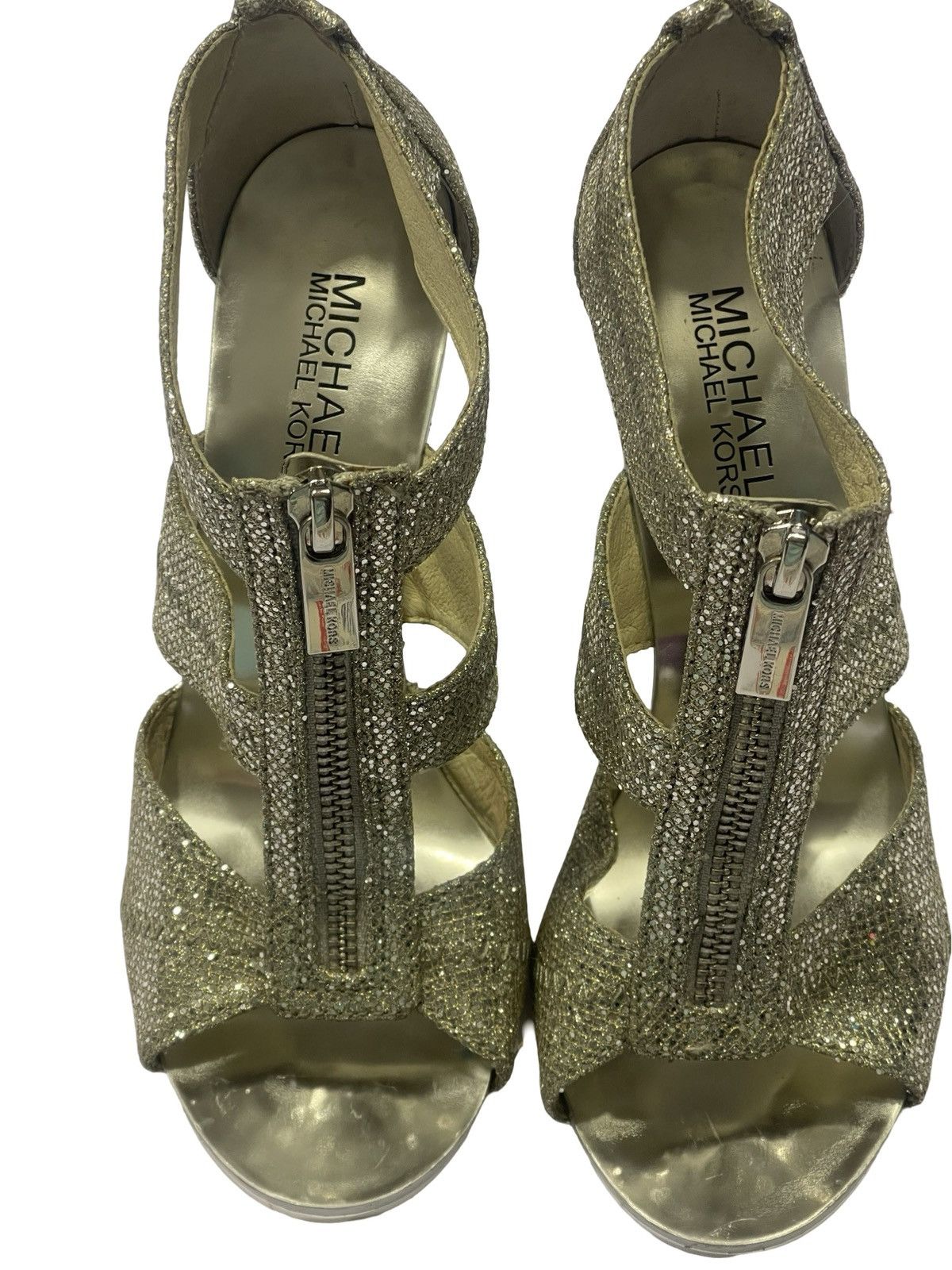 Michael Kors Michael Kors Berkley Sparkly Glitter Front Zip Heels Size 6 Size US 6 / IT 36 - 3 Thumbnail