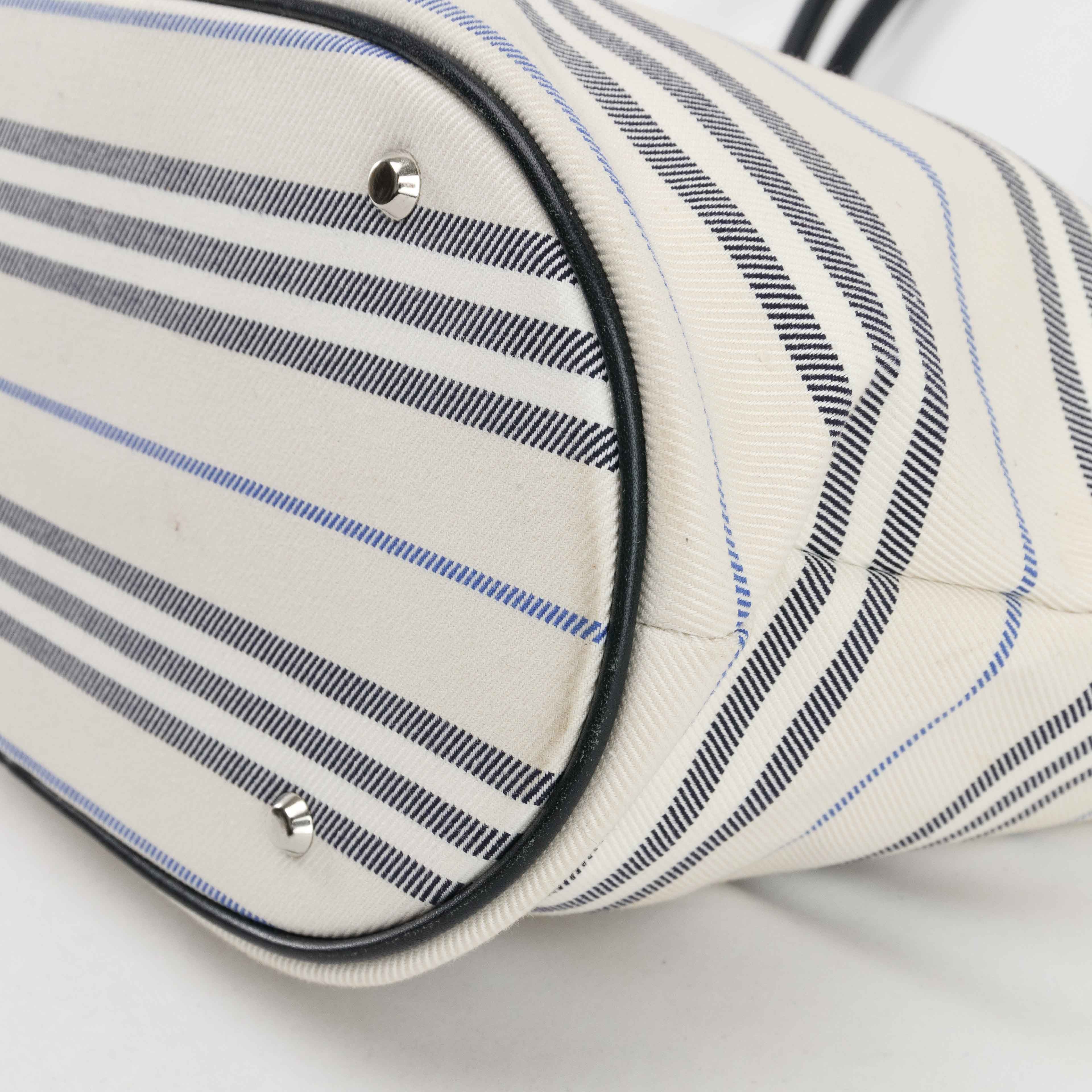 Burberry Burberry Striped Canvas Leather Tote Bag Size ONE SIZE - 8 Thumbnail