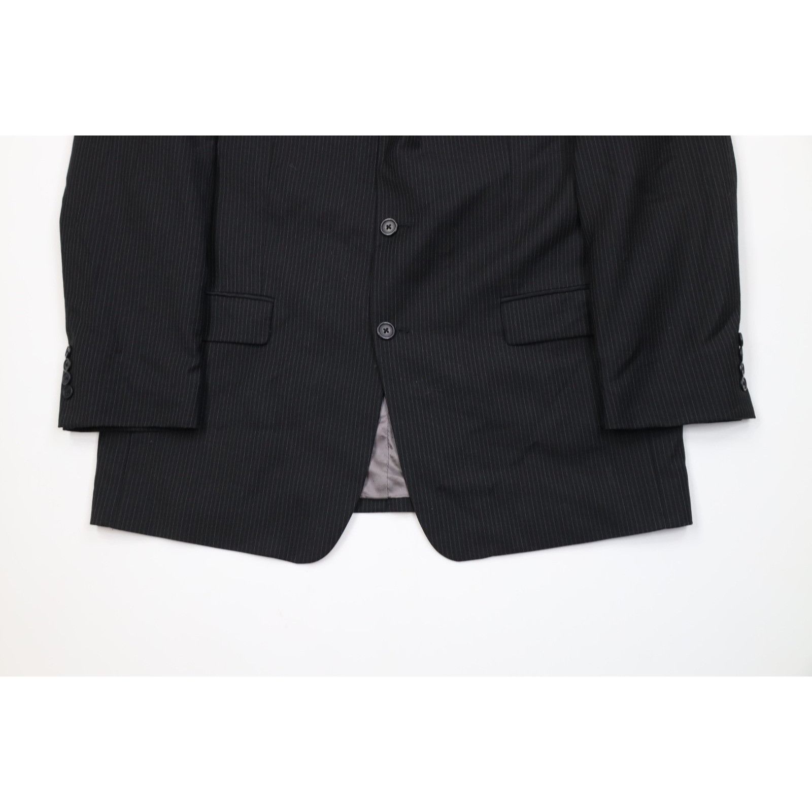 Calvin Klein Vintage Calvin Klein 2 Piece Wool Suit Wedding Black Size 44R - 4 Thumbnail