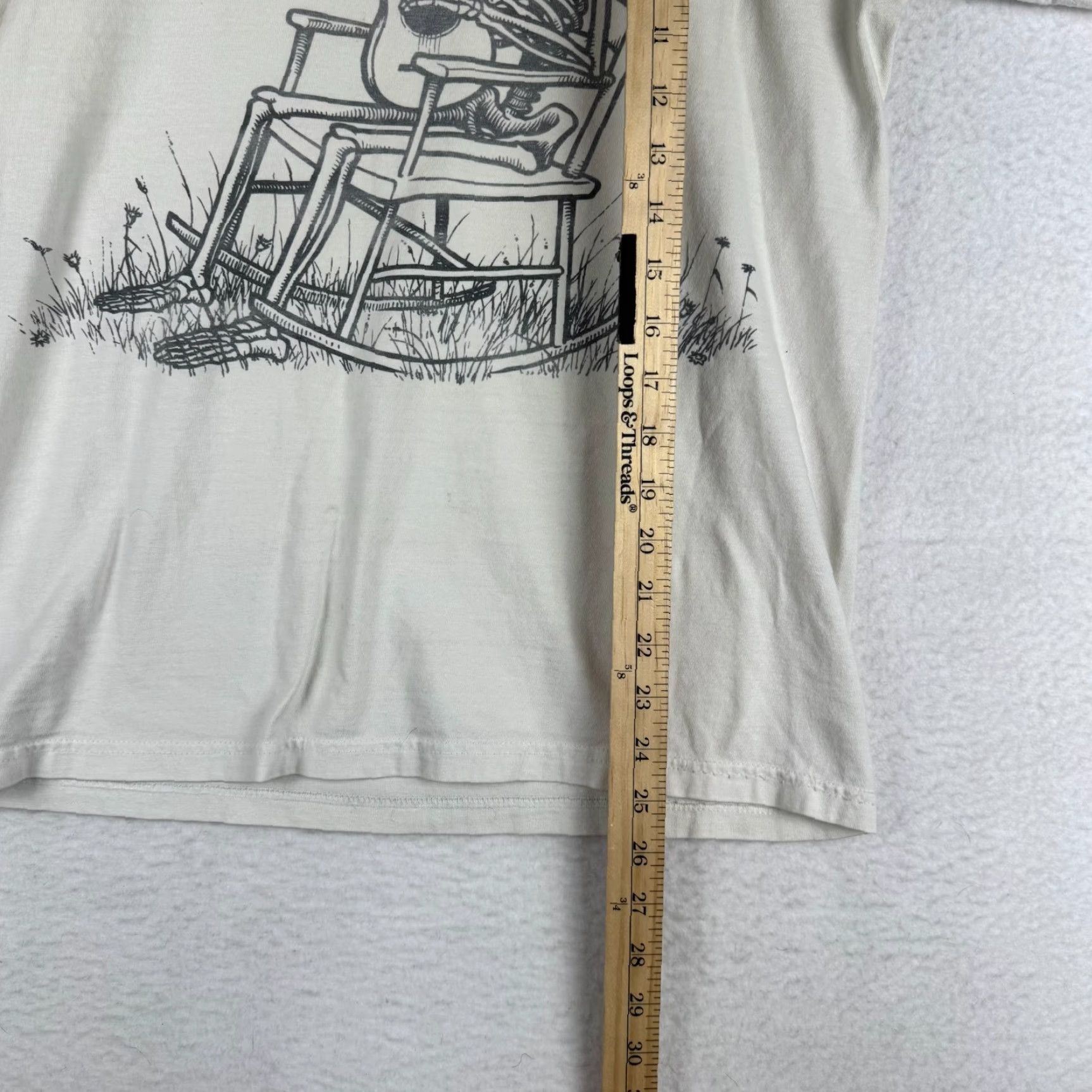 Element VINTAGE Element Skateboards Adult Medium Skeleton Graphic Shirt Made in USA 90s Crew Neck Short Sleeve White Cotton Graphic Print Logo Mens M Shirt Size US M / EU 48-50 / 2 - 6 Thumbnail