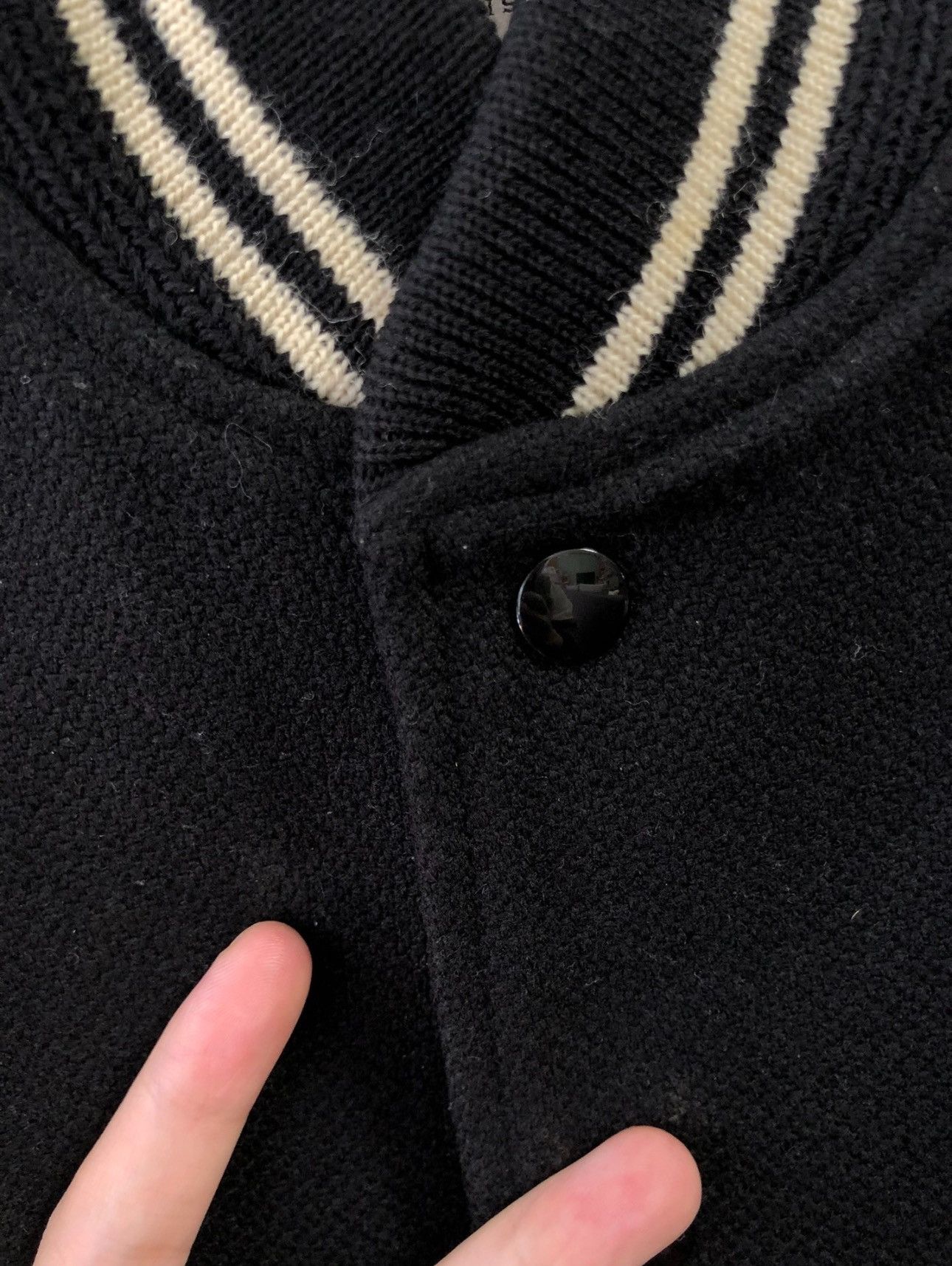 Saint Laurent Paris Saint Laurent Paris Leather Sleeve Teddy Jacket Size US M / EU 48-50 / 2 - 4 Thumbnail