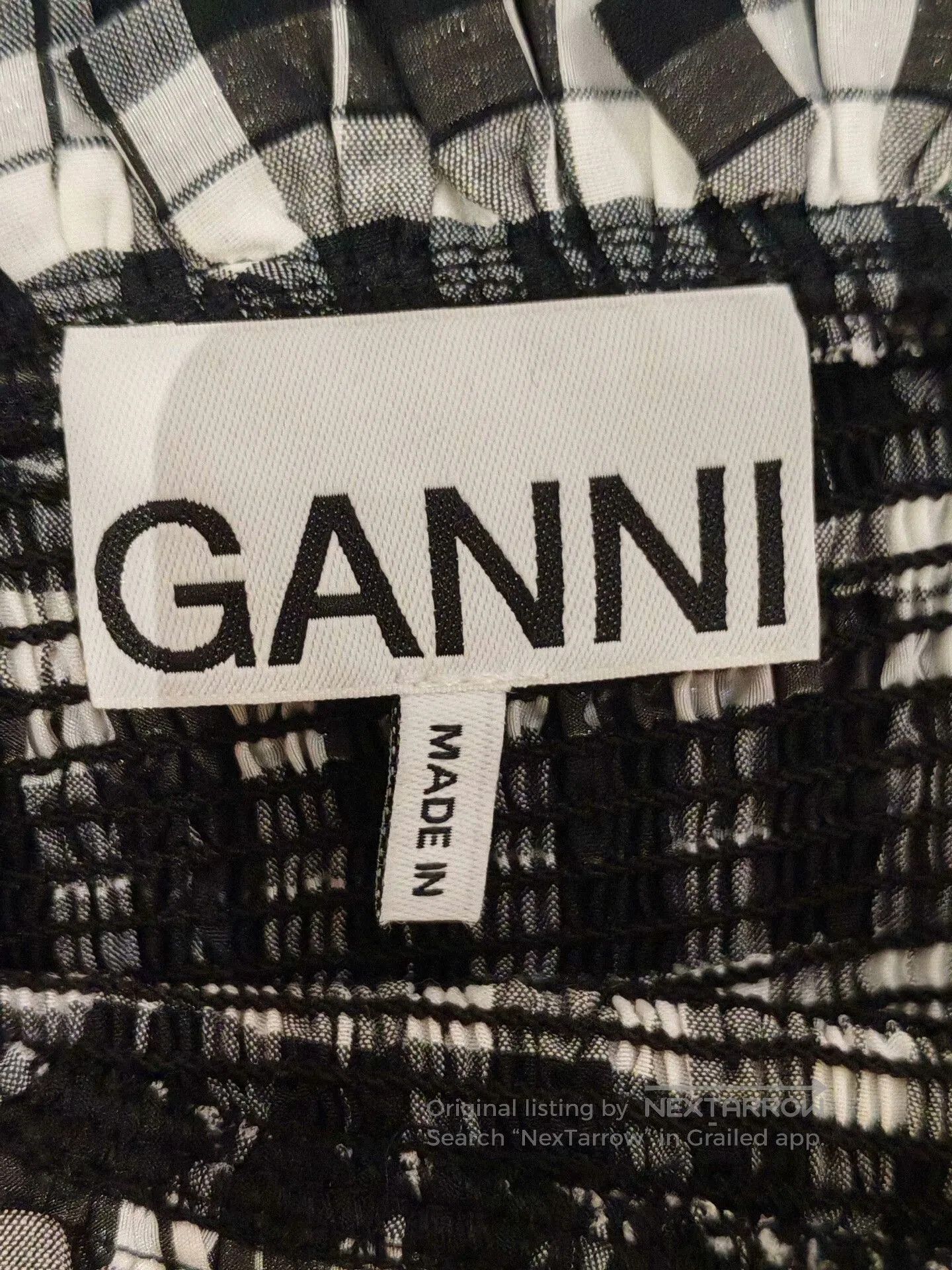 Ganni Ganni Black White Check Slip Dress. Size XXS / US 00 / IT 34 - 3 Thumbnail