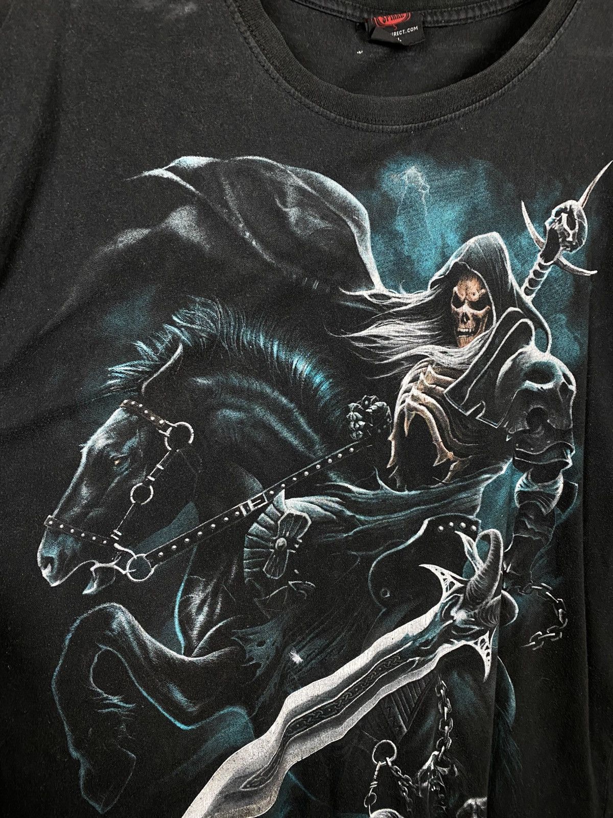 Vintage 💀Vintage T-Shirt Spiral Skeleton Horror VTG Tee💀 Size US XXL / EU 58 / 5 - 8 Thumbnail