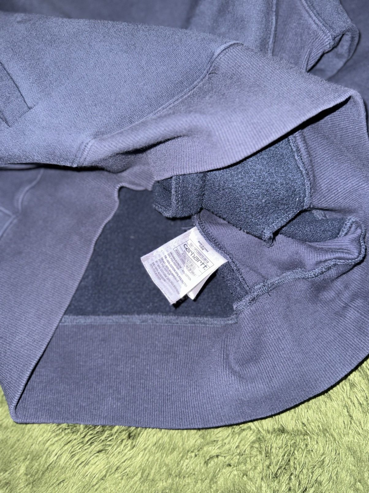 Carhartt Wip [L] Carhartt WIP GARRET Quarter Zip Logo Hoodie Washed Navy Size US L / EU 52-54 / 3 - 5 Thumbnail