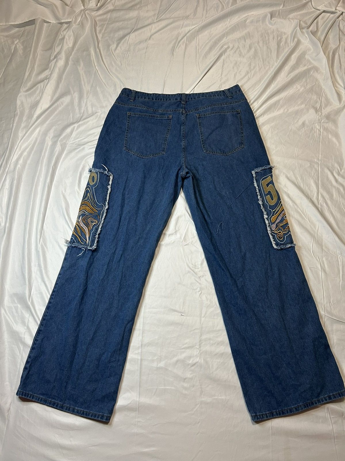 Other BLUE, YELLOW, N BROWN PATCHWORK JEANS WITH A RETRO VIBE Size US 36 / EU 52 - 4 Thumbnail